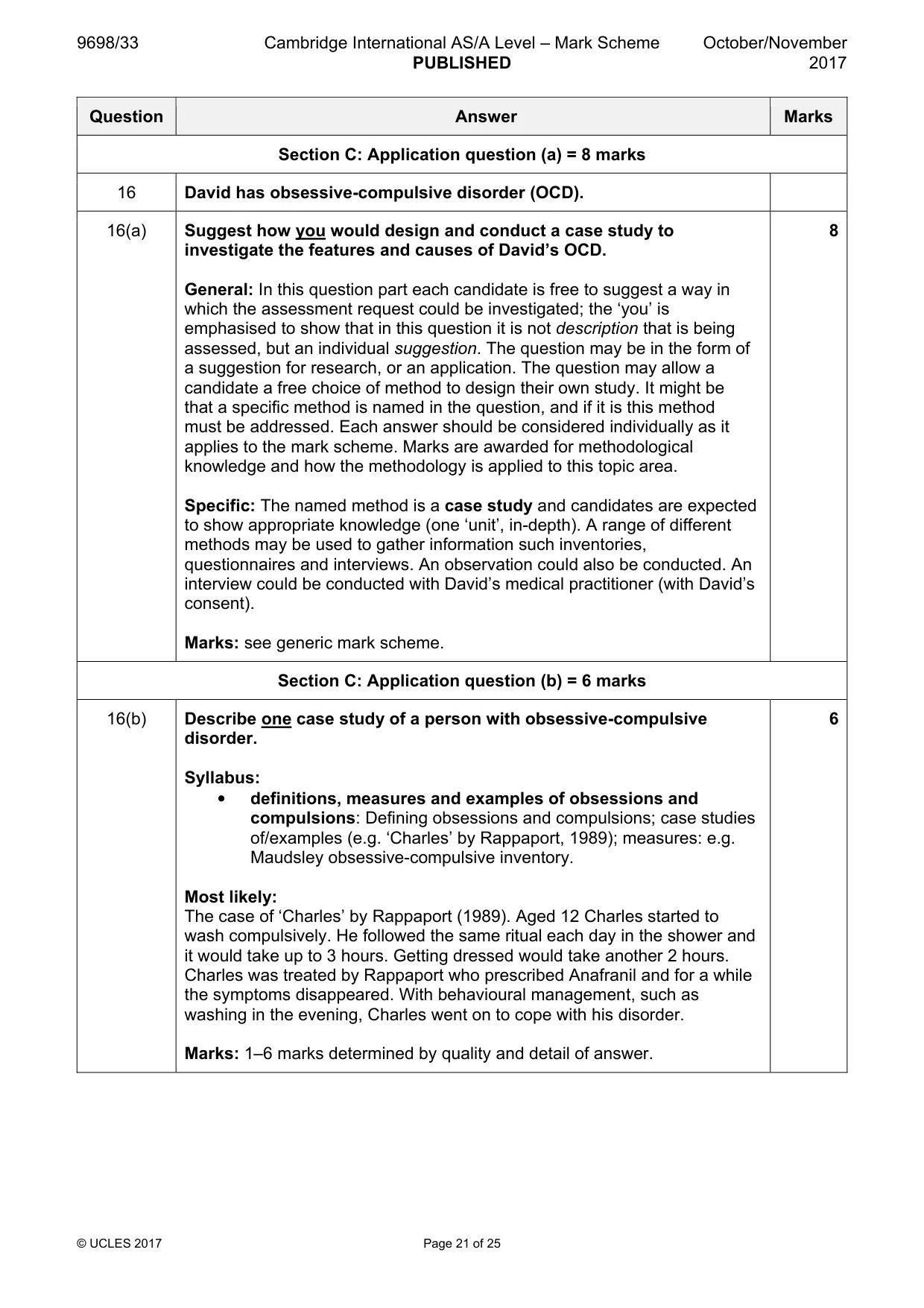 Mark scheme, page 21 of 25