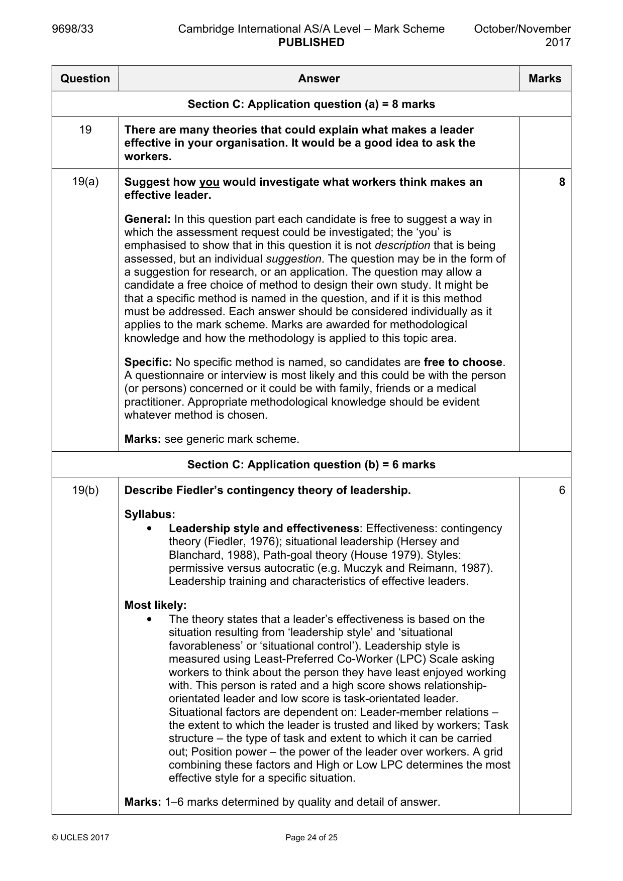 Mark scheme, page 24 of 25