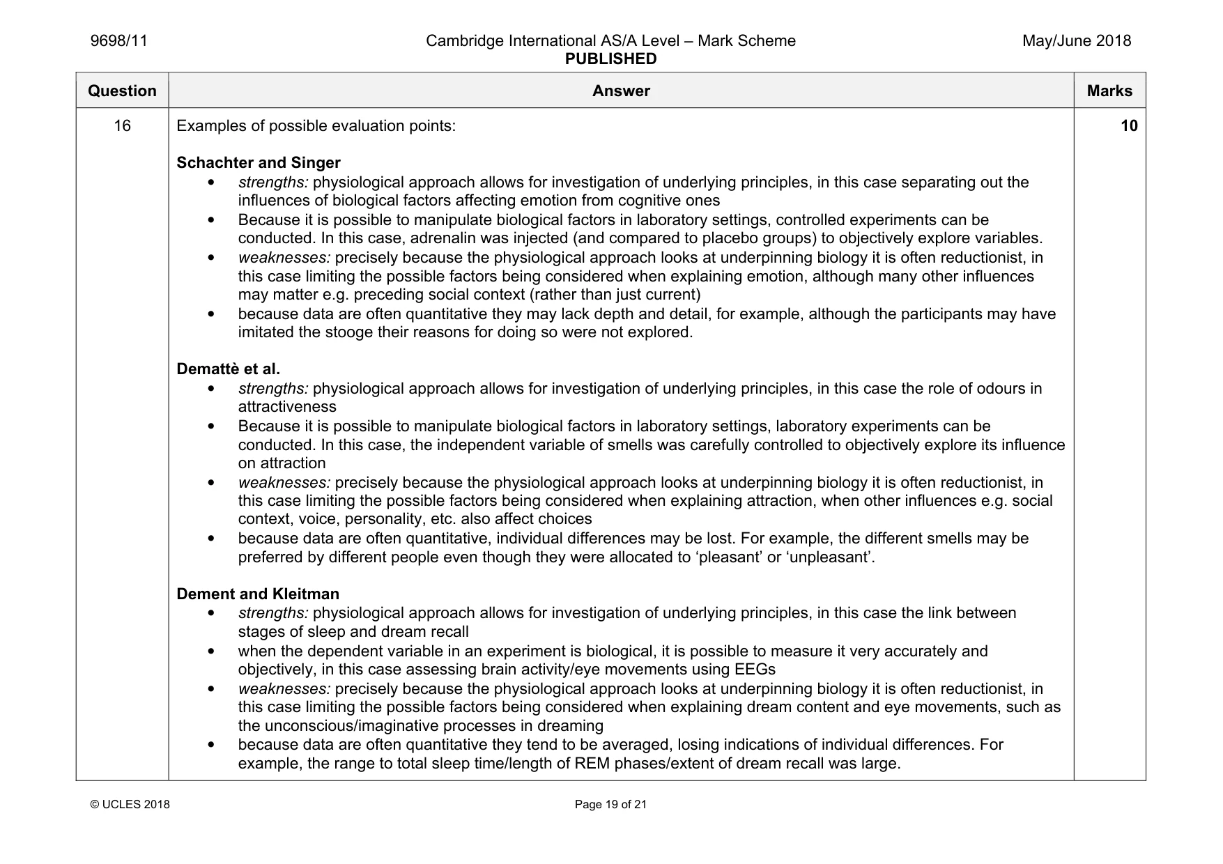 Mark scheme, page 19 of 21
