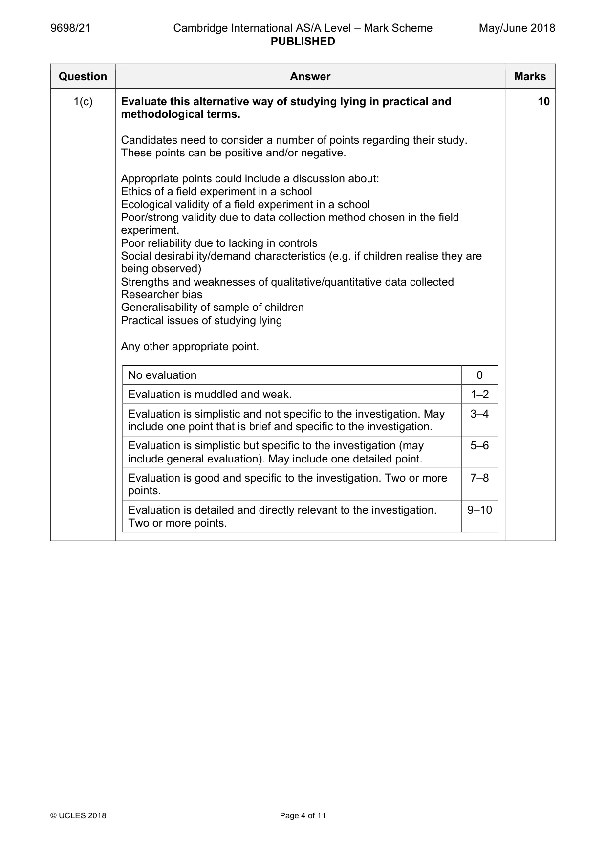 Mark scheme, page 4 of 11