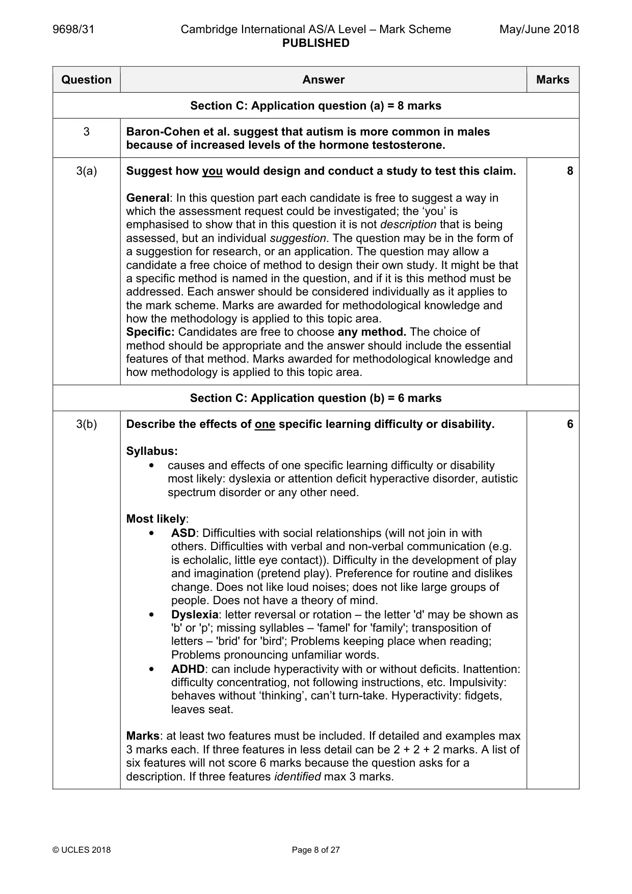 Mark scheme, page 8 of 27