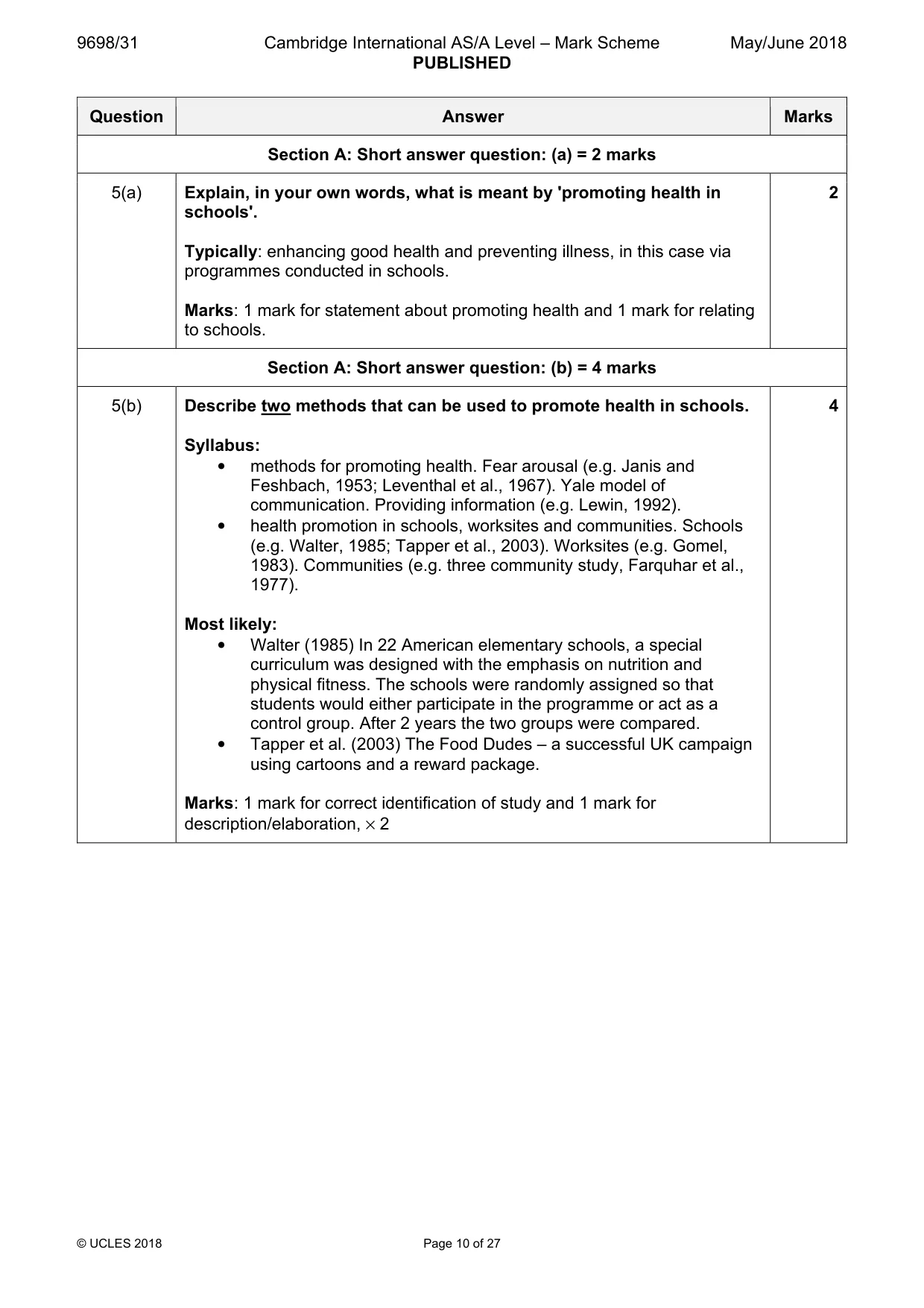 Mark scheme, page 10 of 27