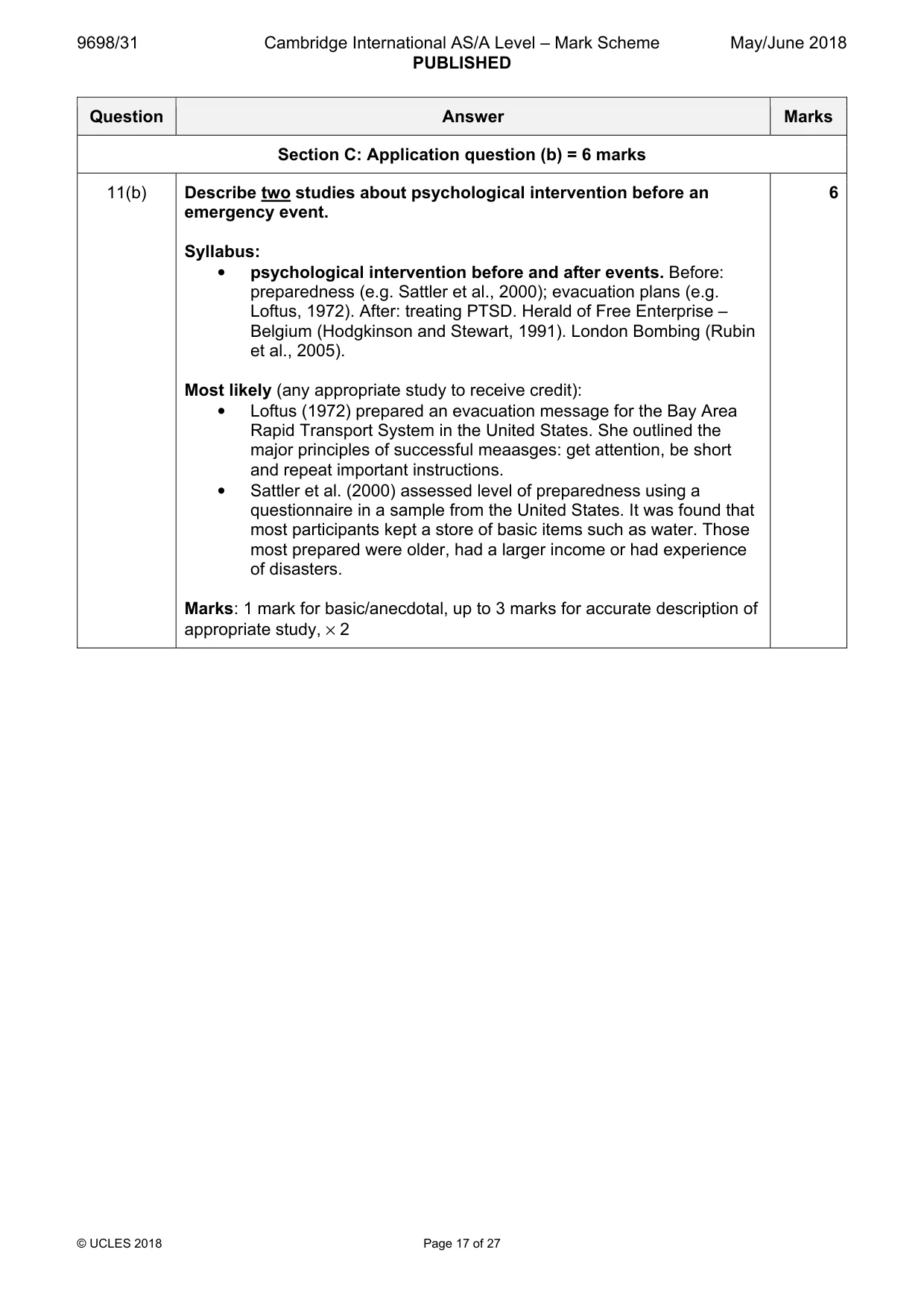 Mark scheme, page 17 of 27