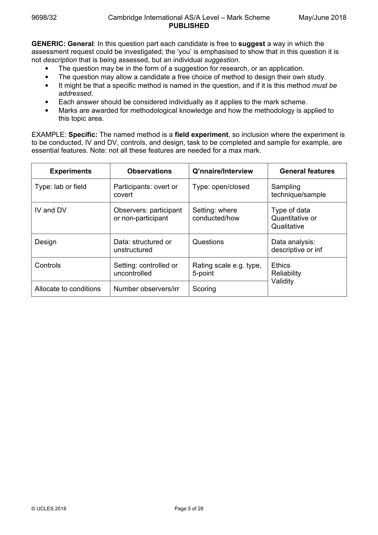 Mark scheme, page 5 of 28