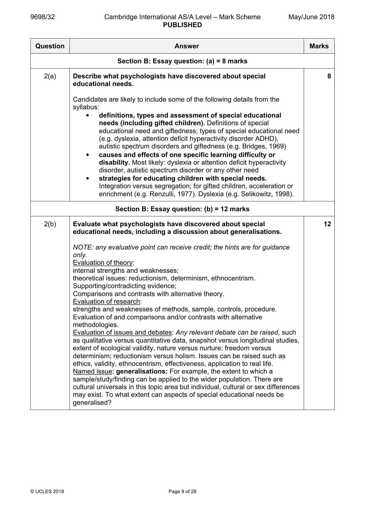 Mark scheme, page 9 of 28