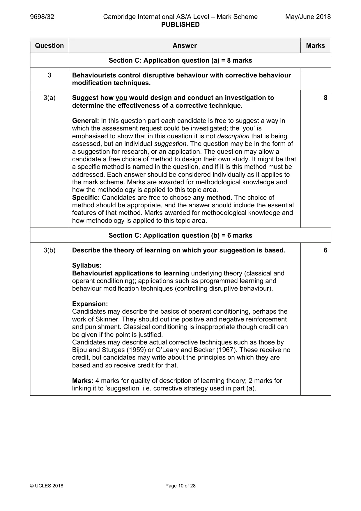 Mark scheme, page 10 of 28