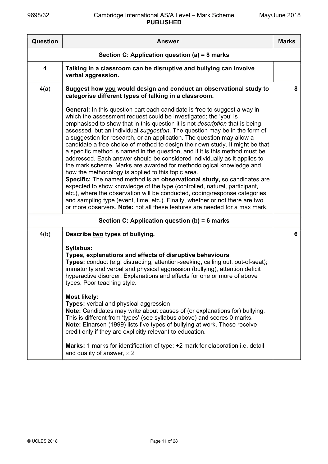 Mark scheme, page 11 of 28