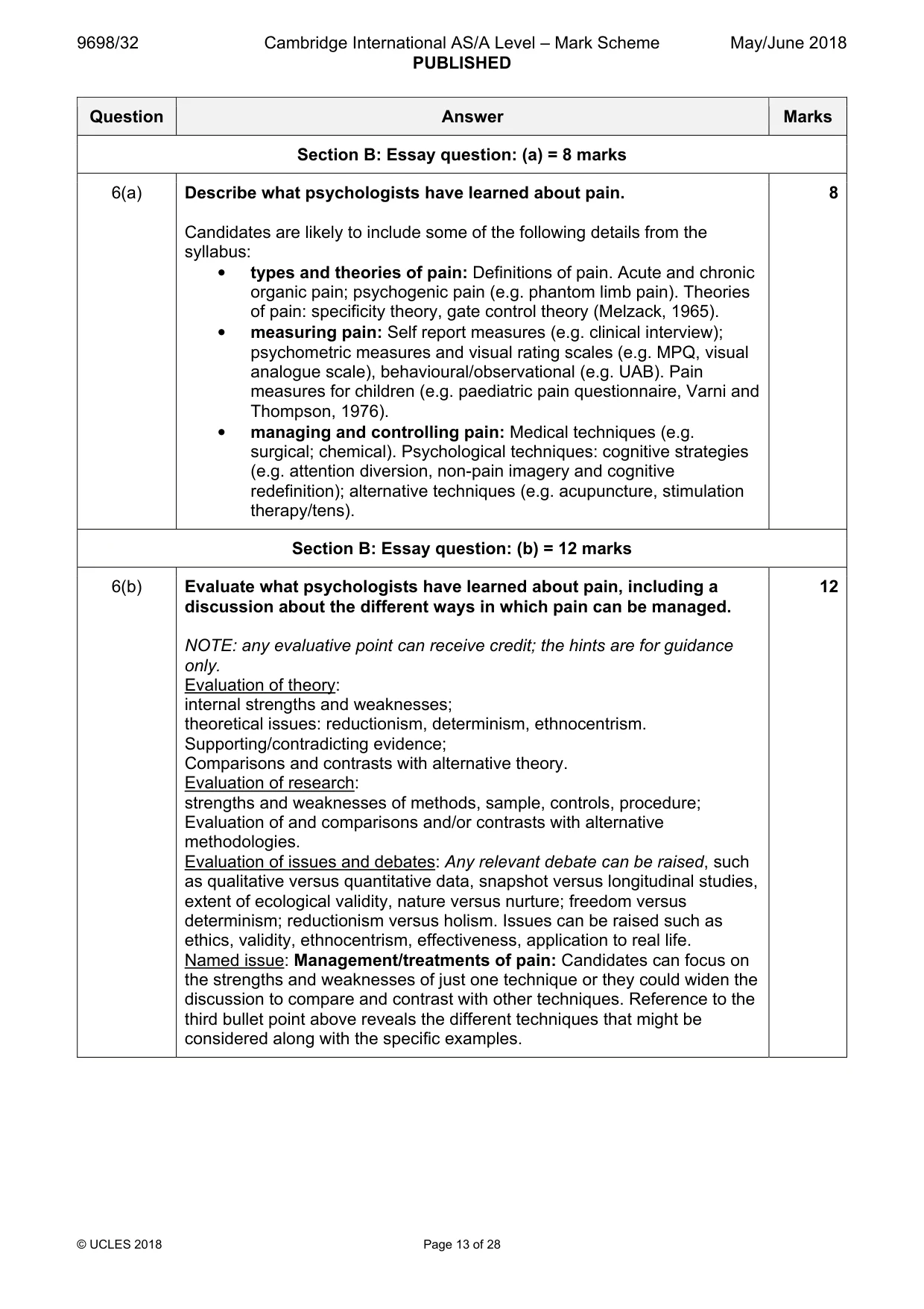 Mark scheme, page 13 of 28