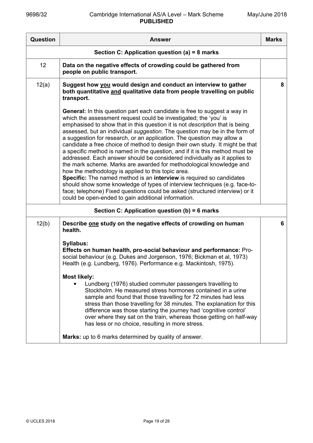 Mark scheme, page 19 of 28