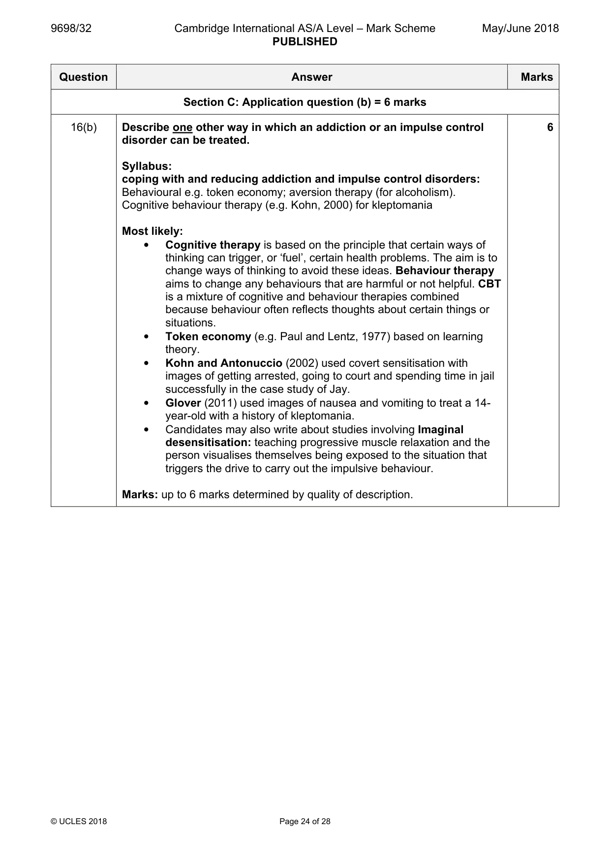 Mark scheme, page 24 of 28
