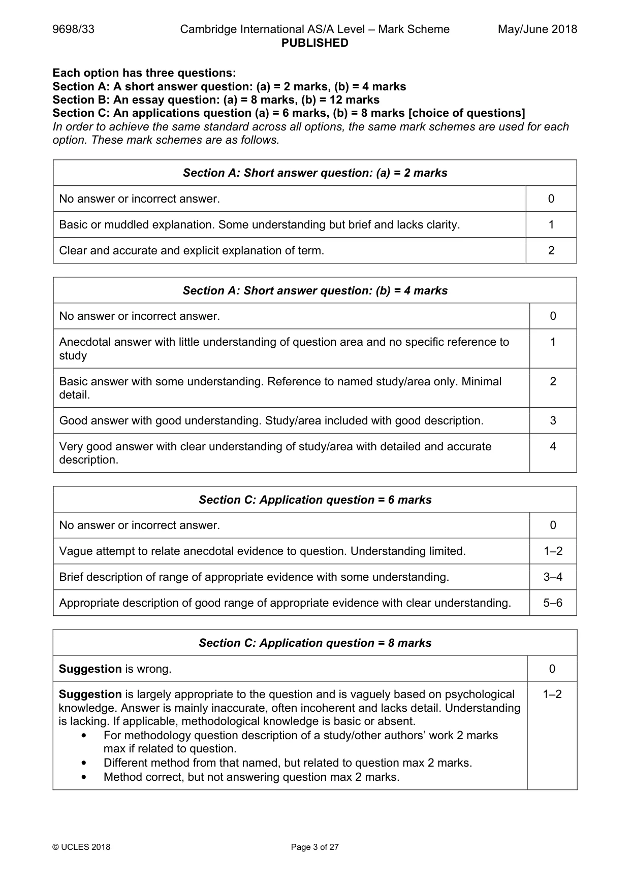 Mark scheme, page 3 of 27