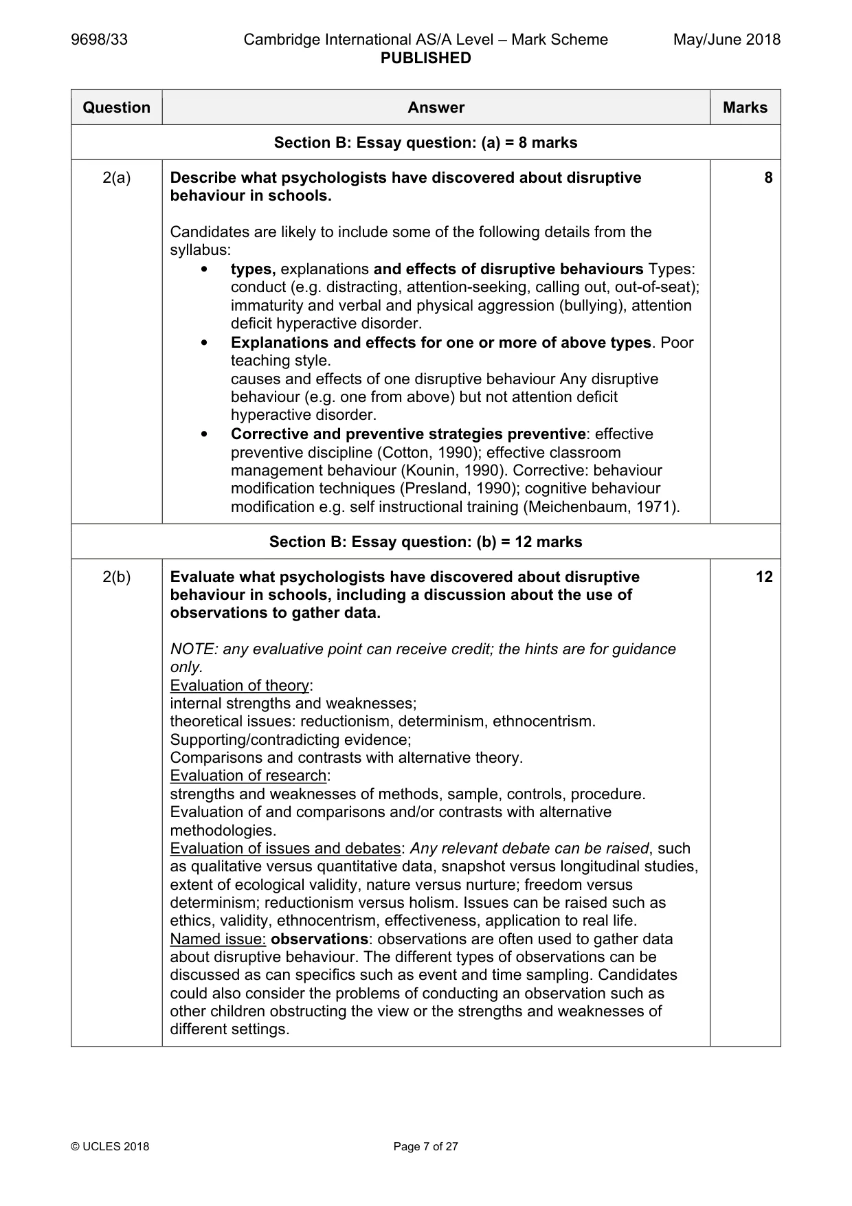 Mark scheme, page 7 of 27