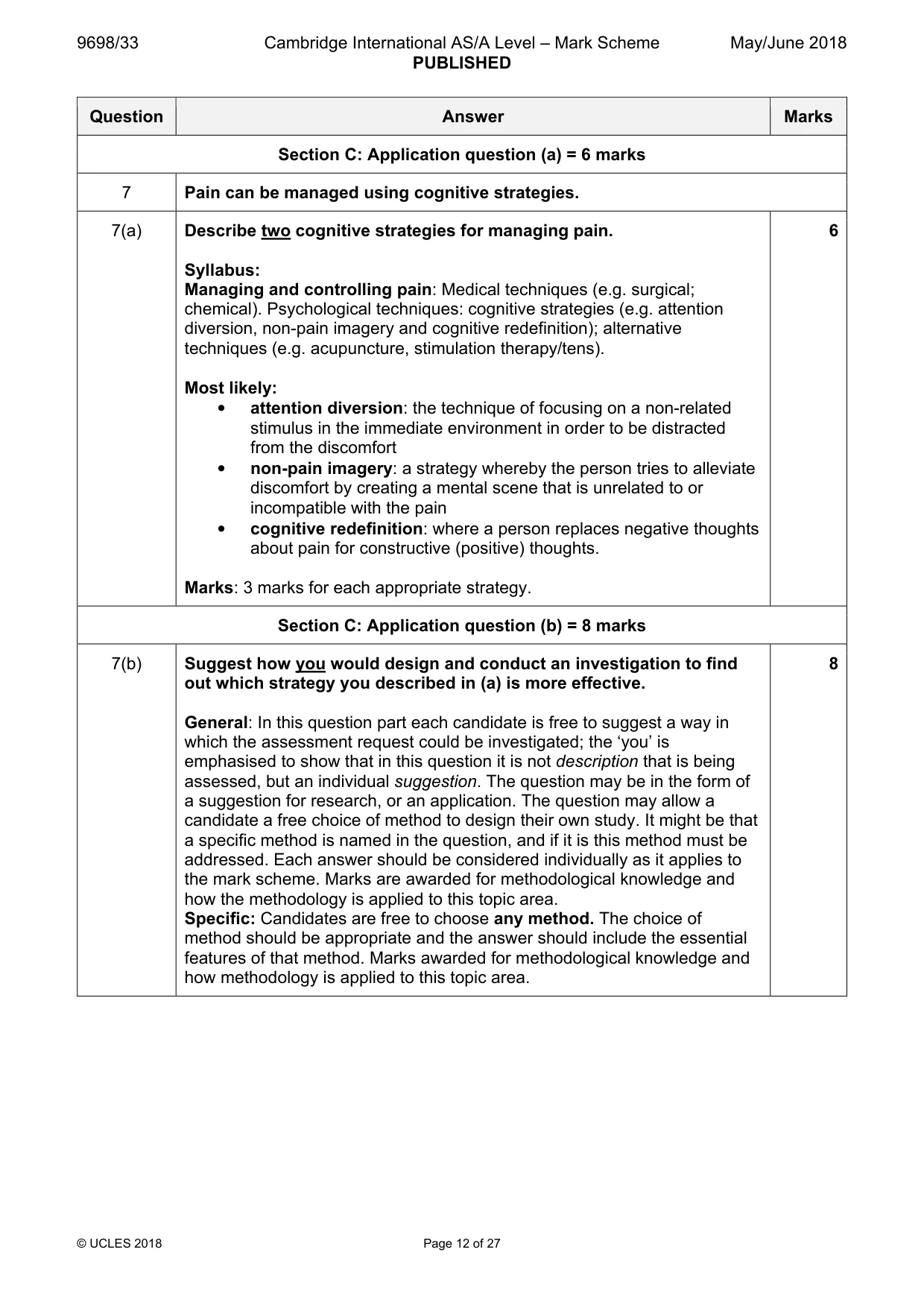 Mark scheme, page 12 of 27