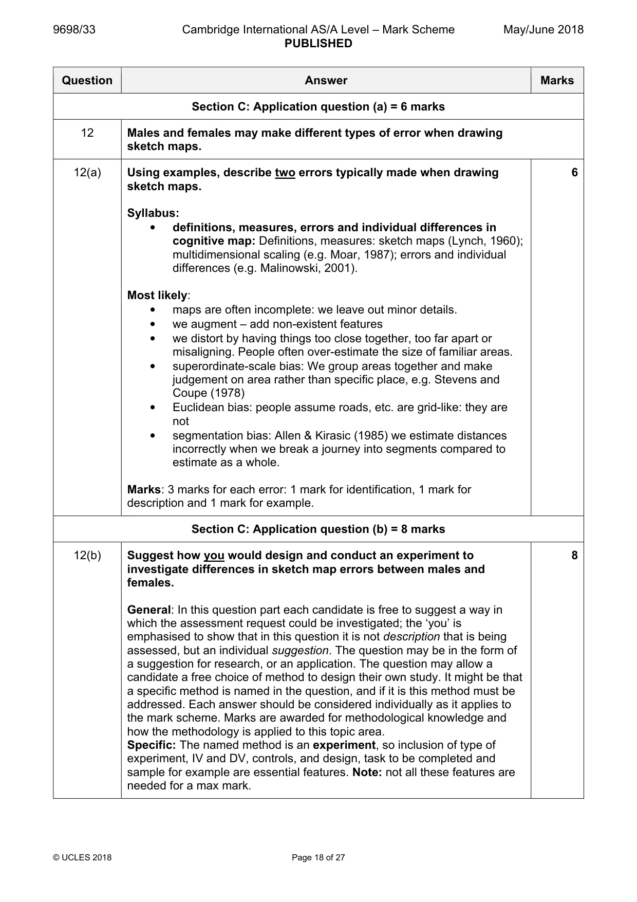 Mark scheme, page 18 of 27