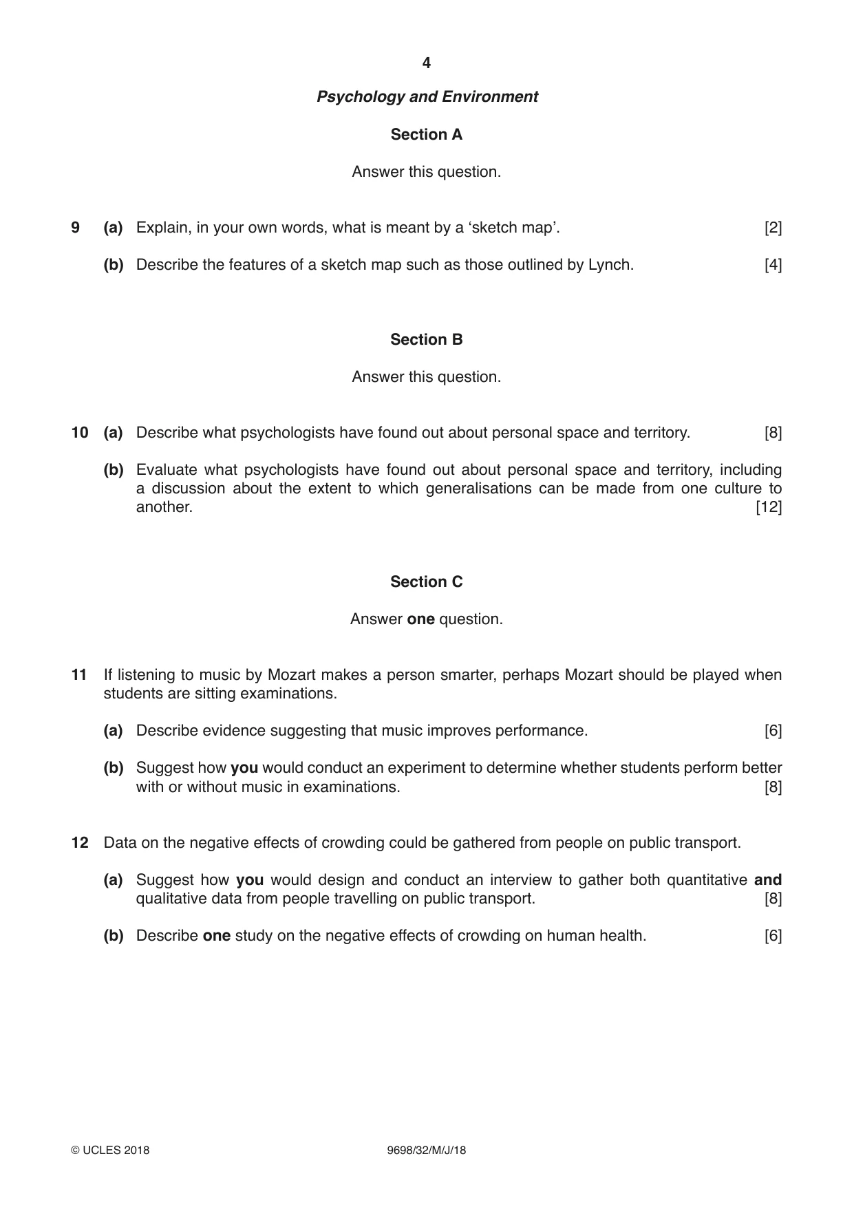 Cambridge A Level Psychology 9698 2018 May/June Paper 3 · Variant 2 question paper, page 4 of 8