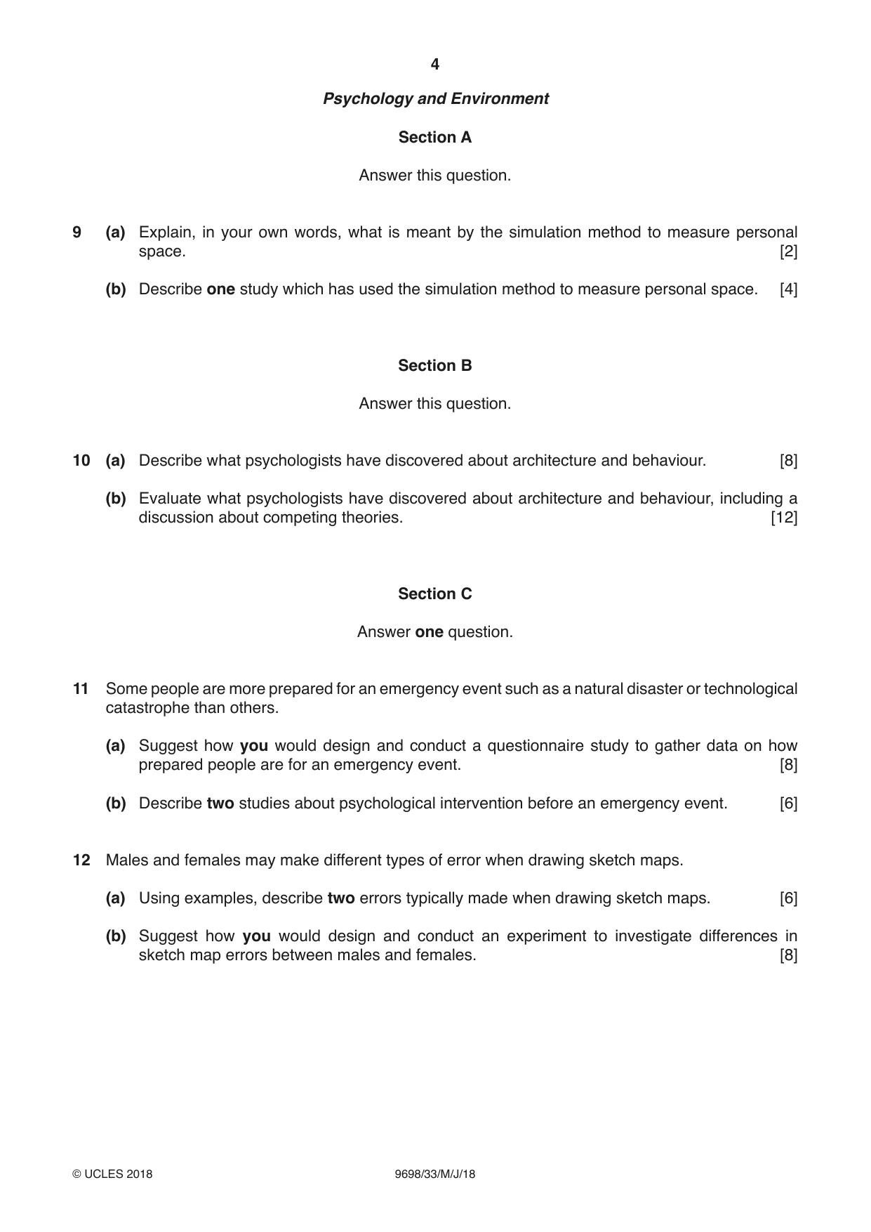 Cambridge A Level Psychology 9698 2018 May/June Paper 3 · Variant 3 question paper, page 4 of 8