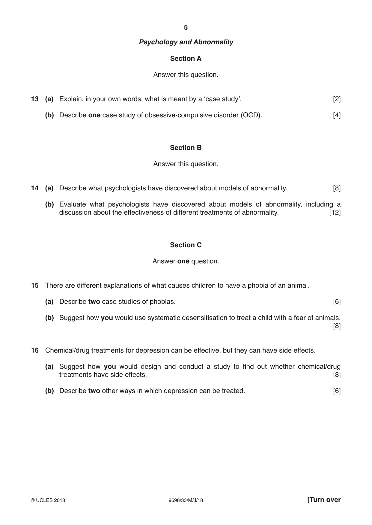 Cambridge A Level Psychology 9698 2018 May/June Paper 3 · Variant 3 question paper, page 5 of 8