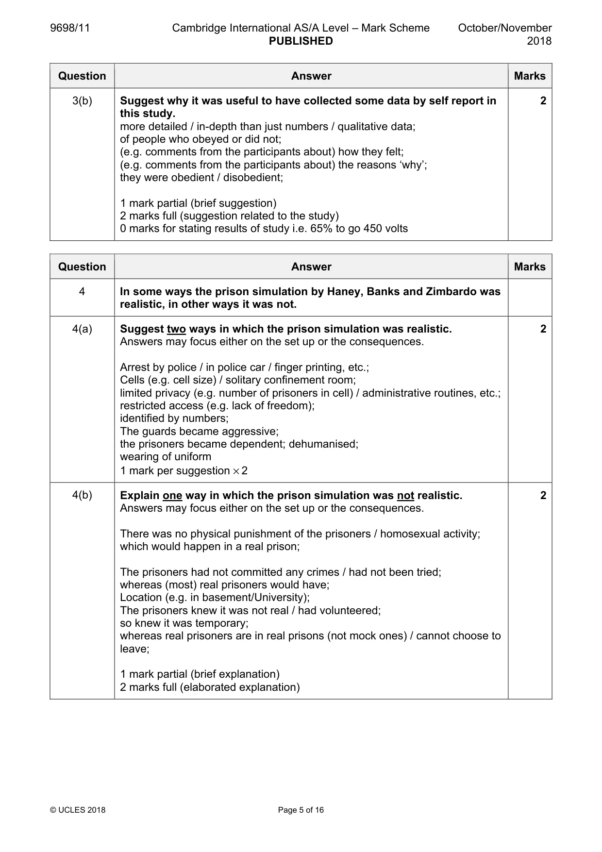 Mark scheme, page 5 of 16