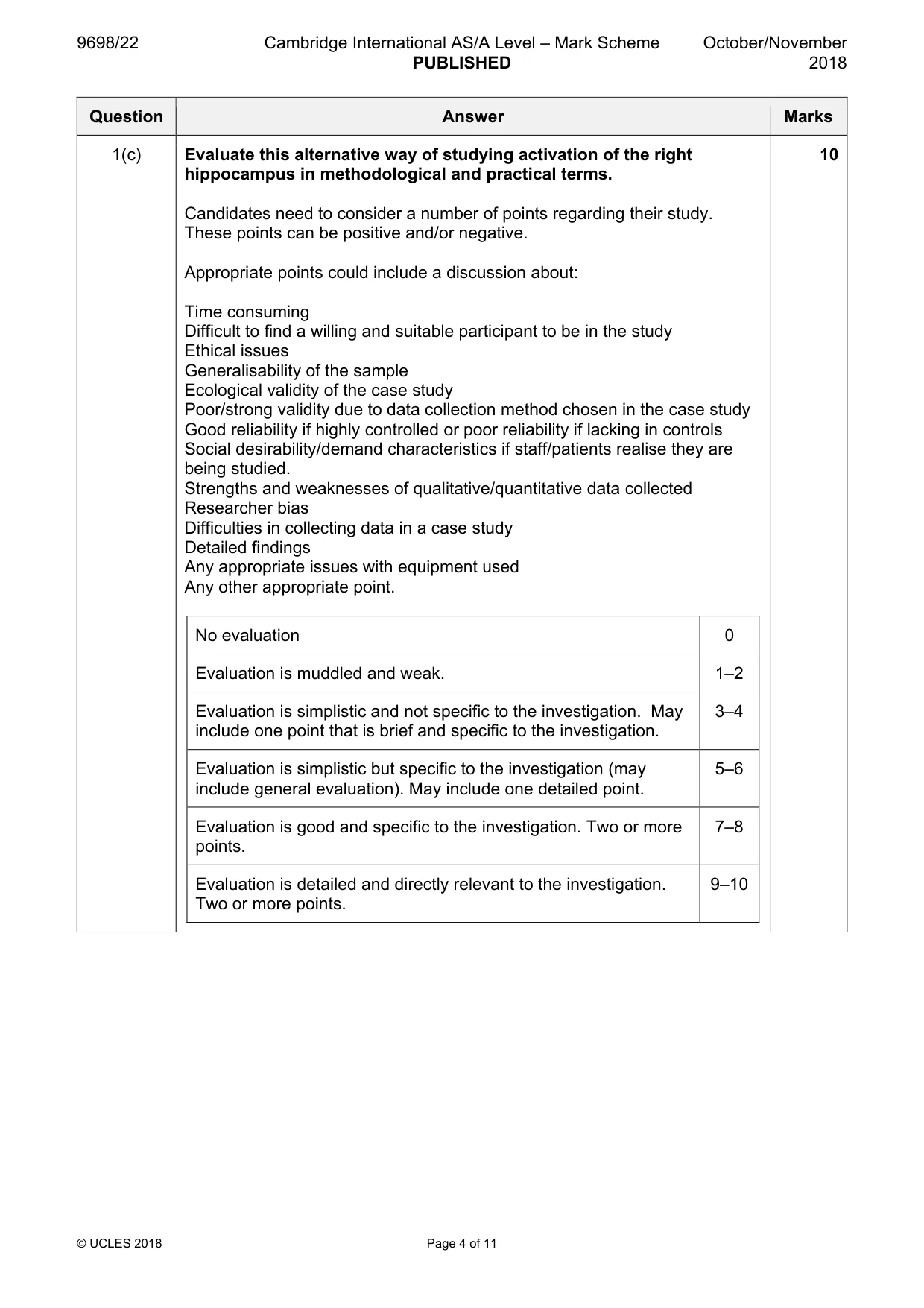 Mark scheme, page 4 of 11