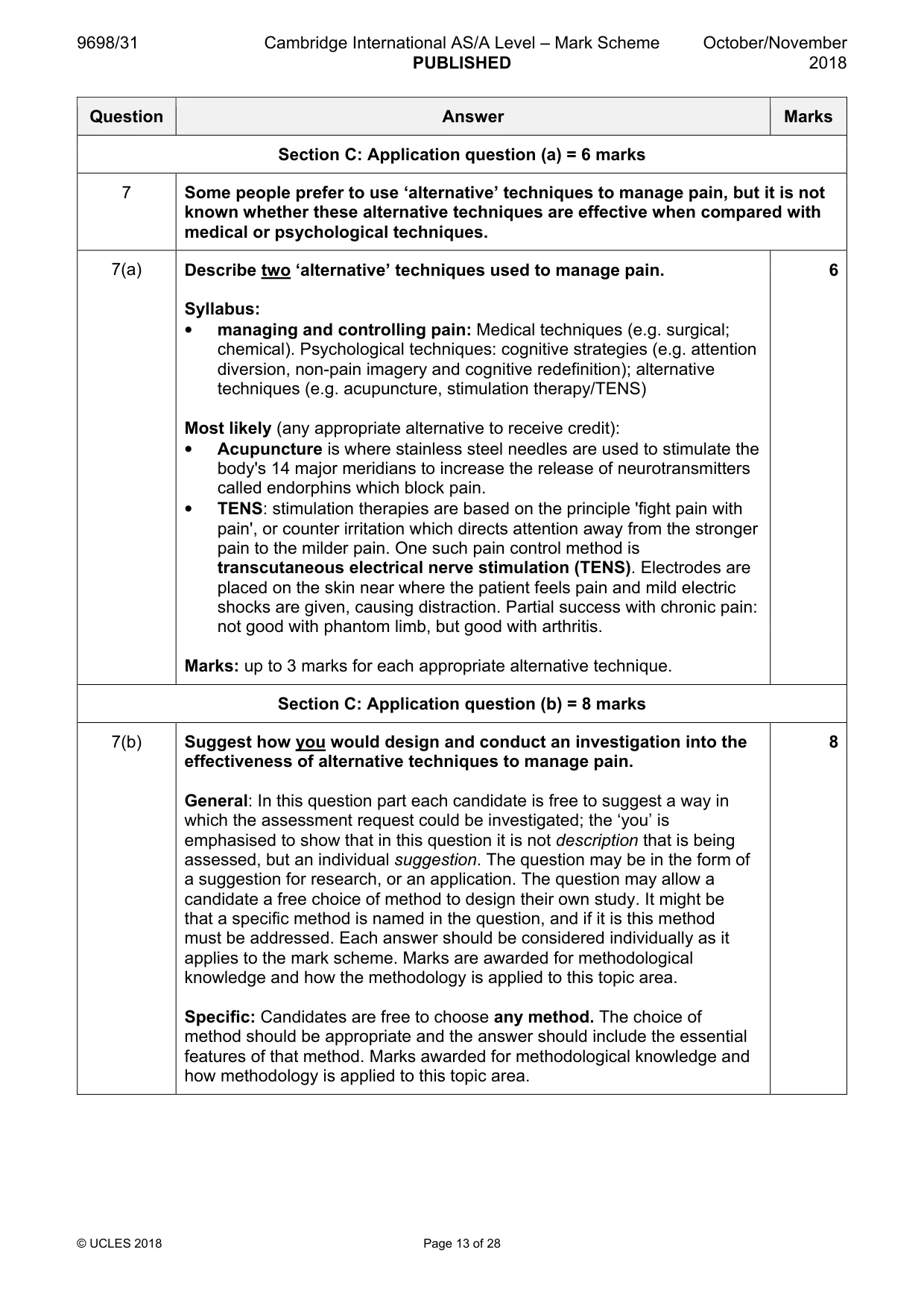Mark scheme, page 13 of 28