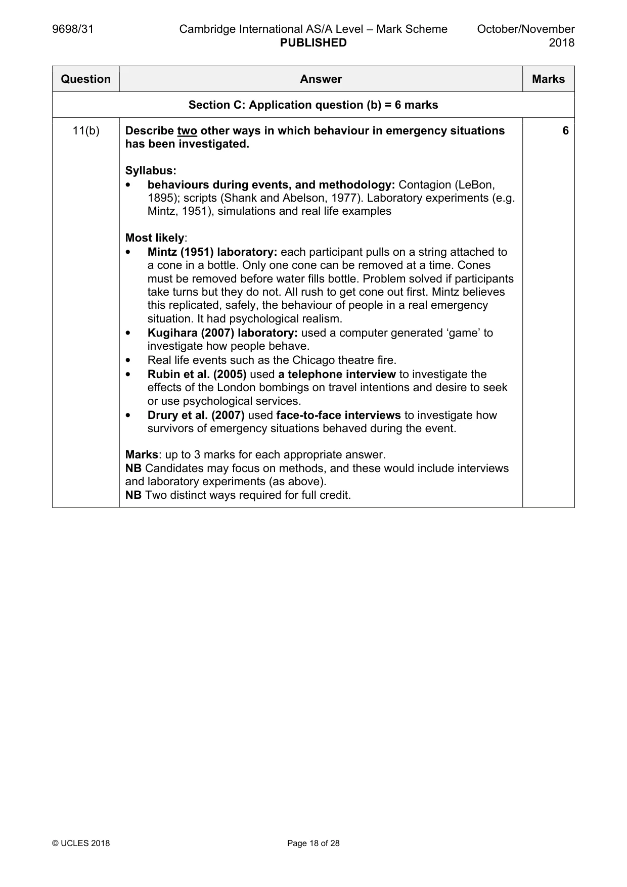 Mark scheme, page 18 of 28
