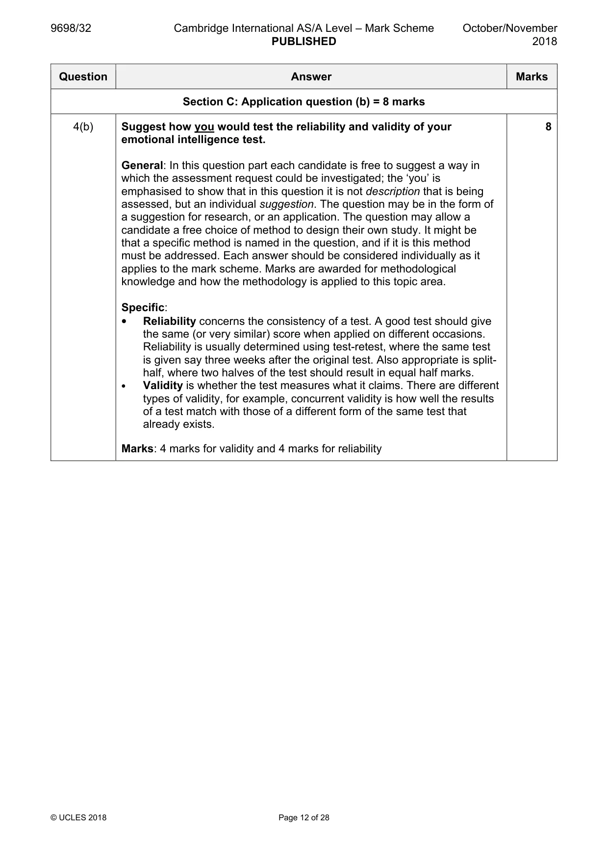 Mark scheme, page 12 of 28