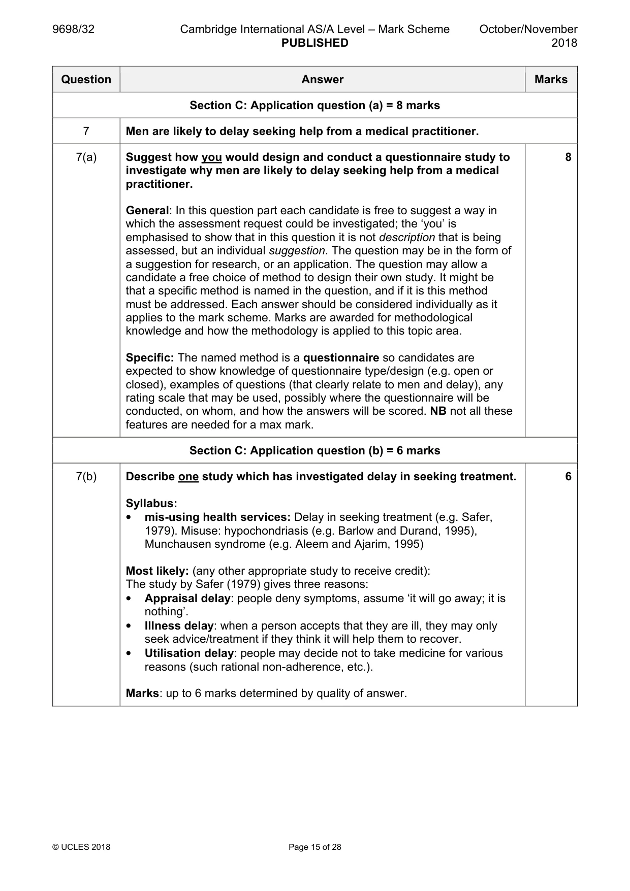 Mark scheme, page 15 of 28