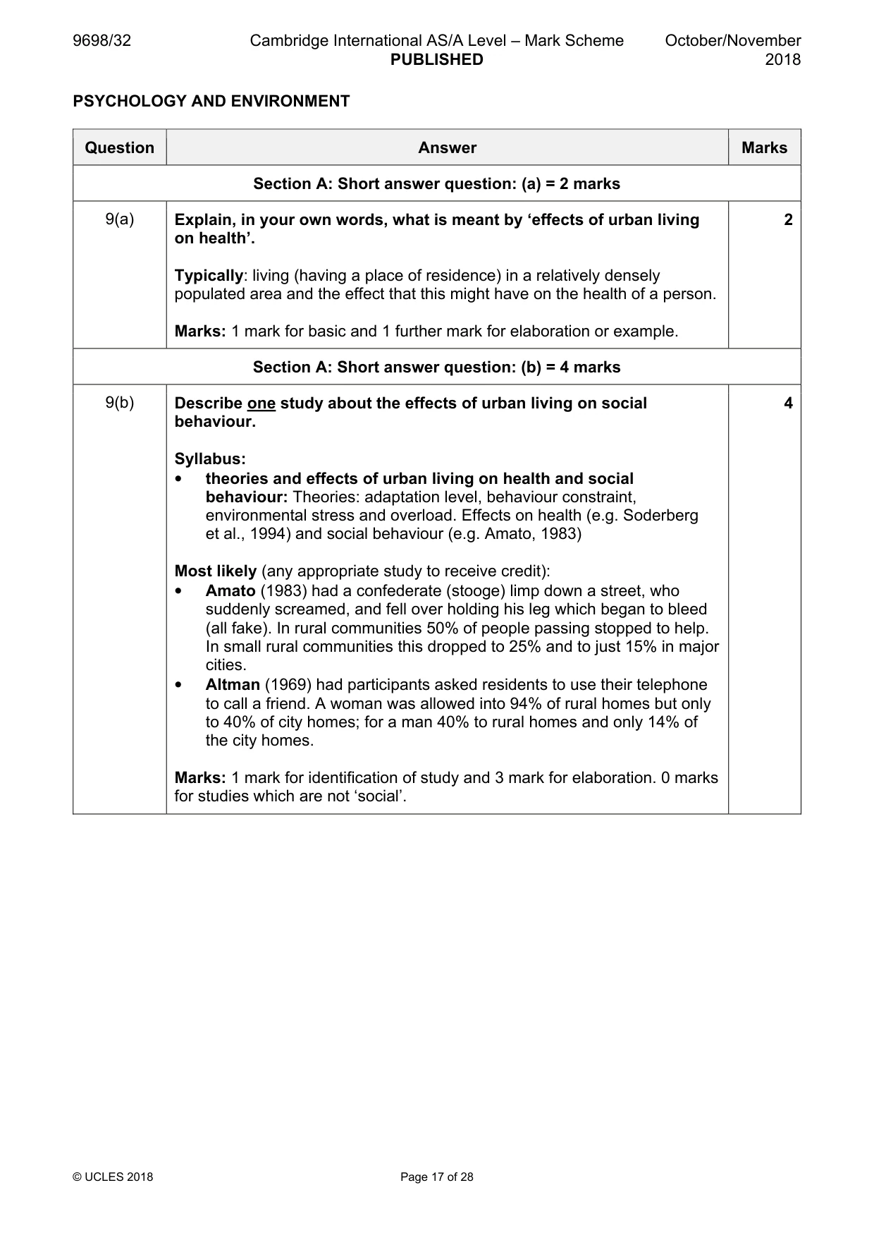 Mark scheme, page 17 of 28