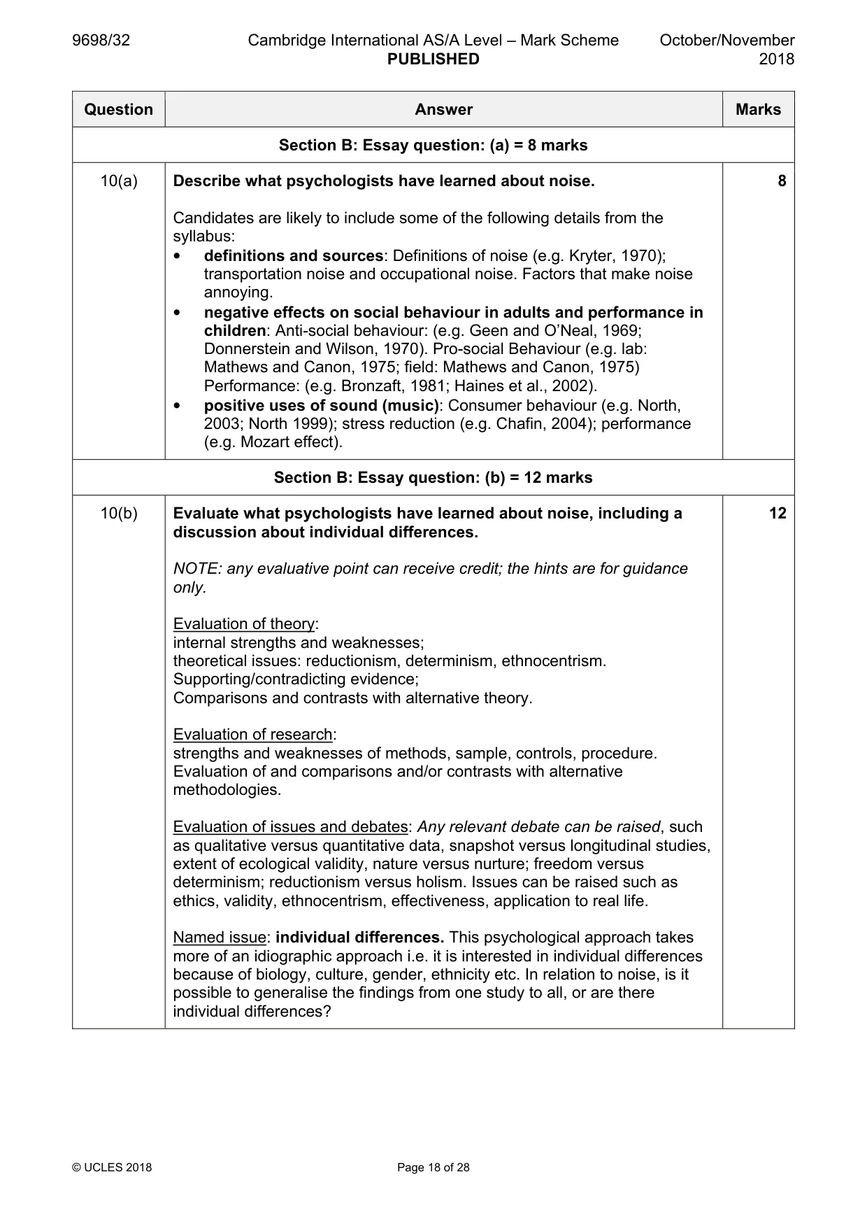Mark scheme, page 18 of 28
