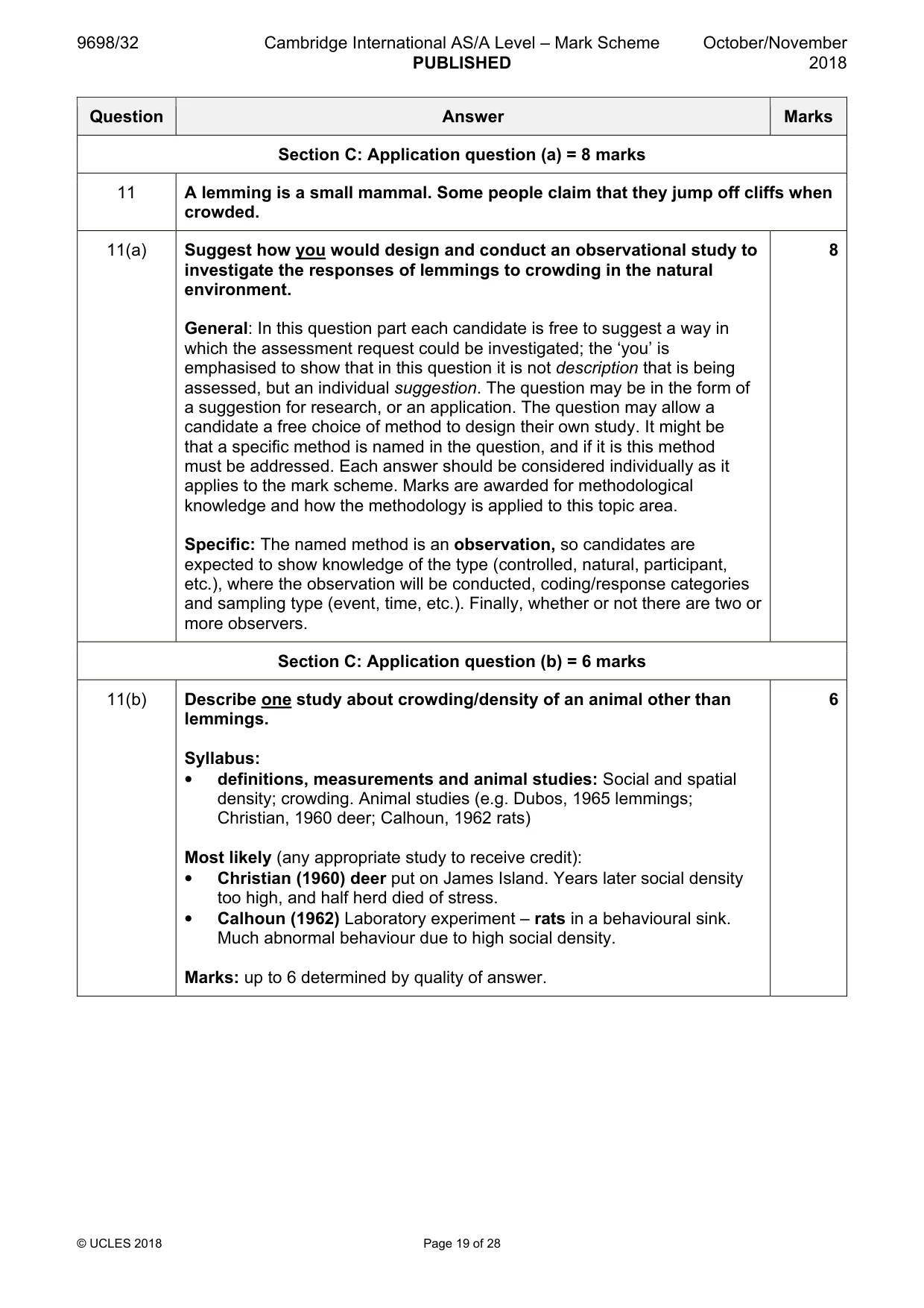 Mark scheme, page 19 of 28