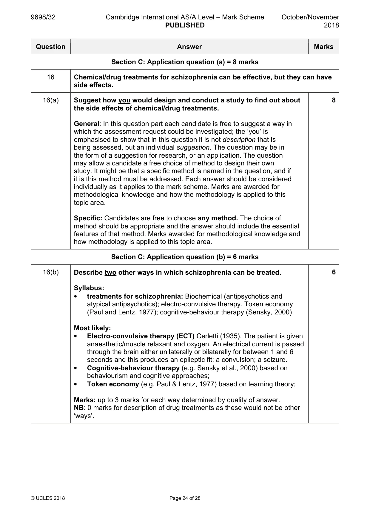 Mark scheme, page 24 of 28