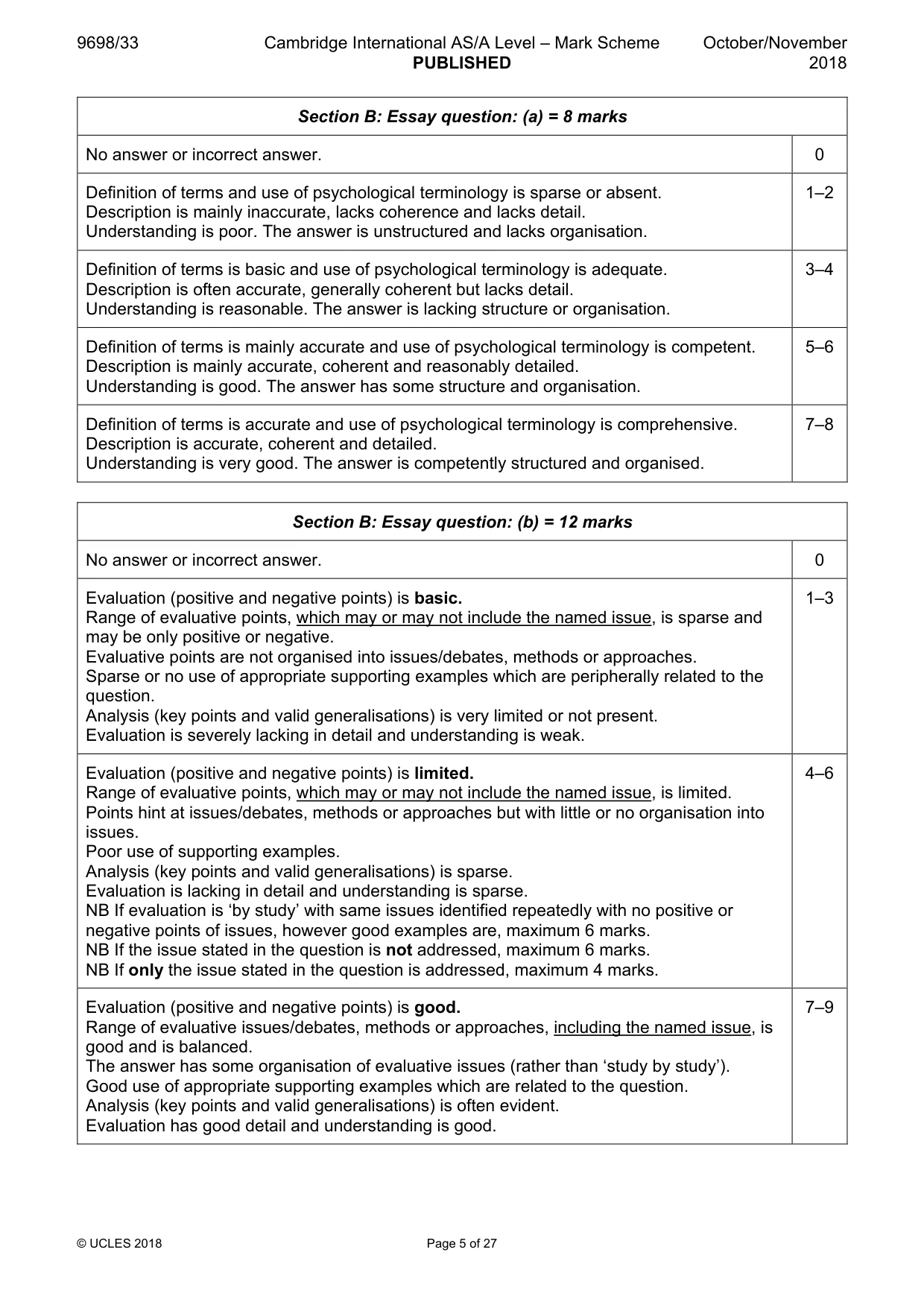 Mark scheme, page 5 of 27