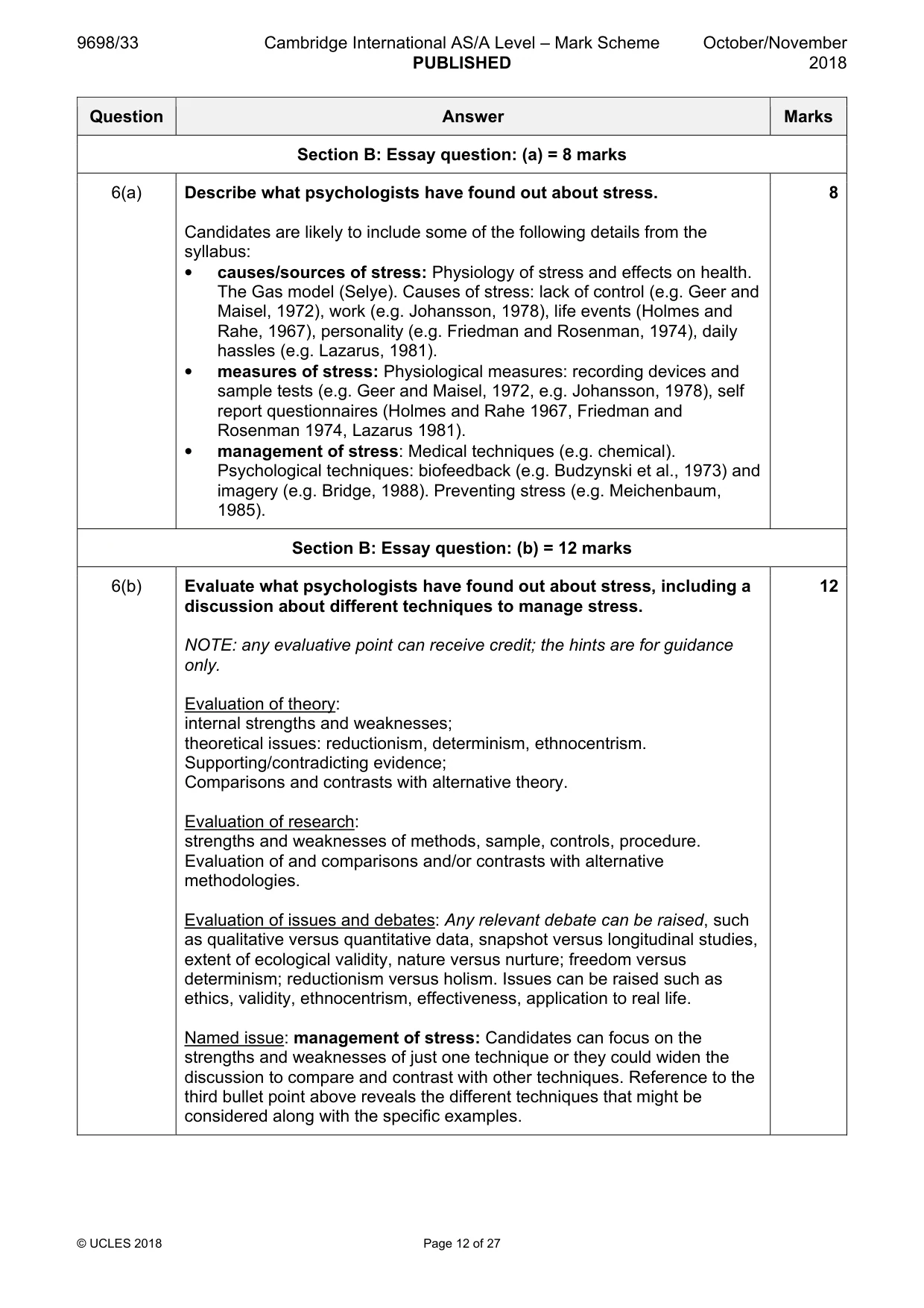 Mark scheme, page 12 of 27