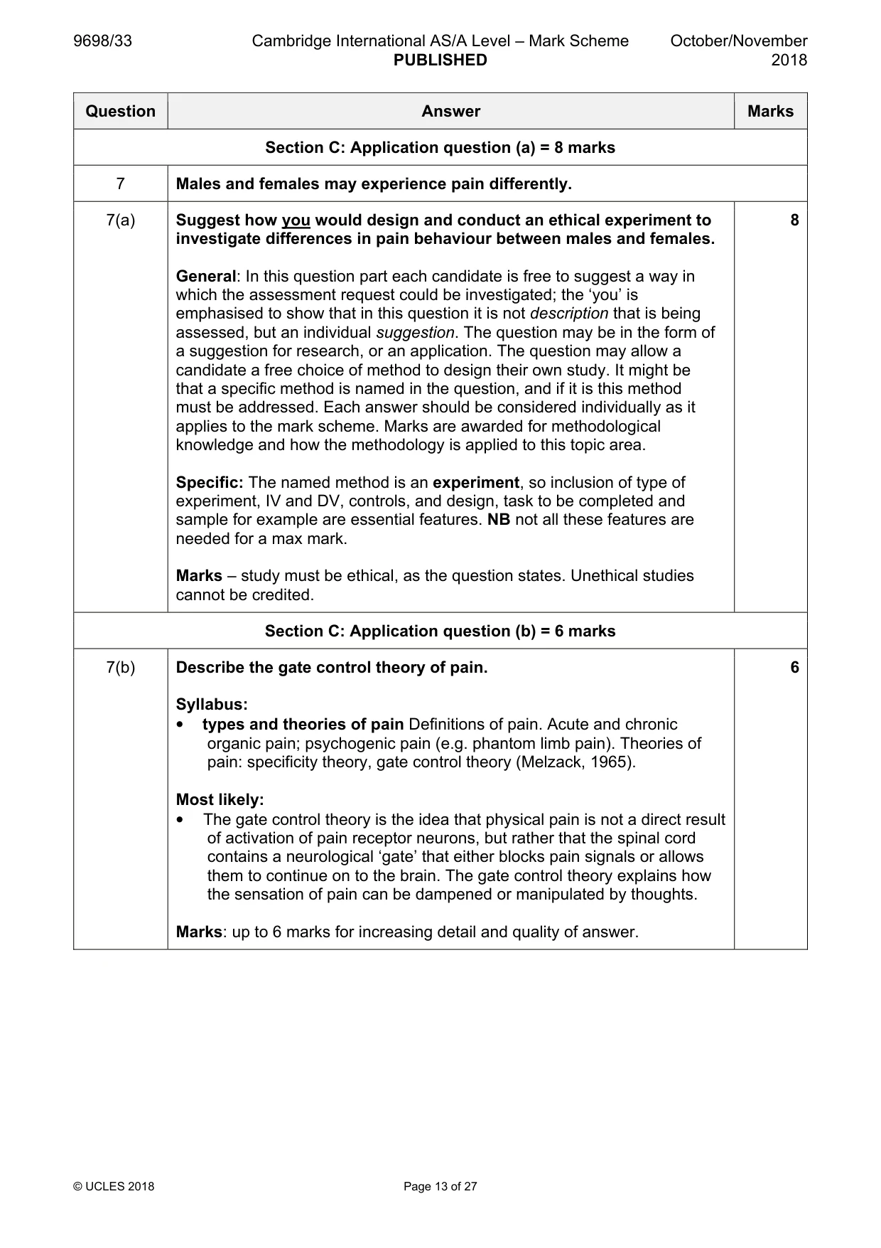 Mark scheme, page 13 of 27
