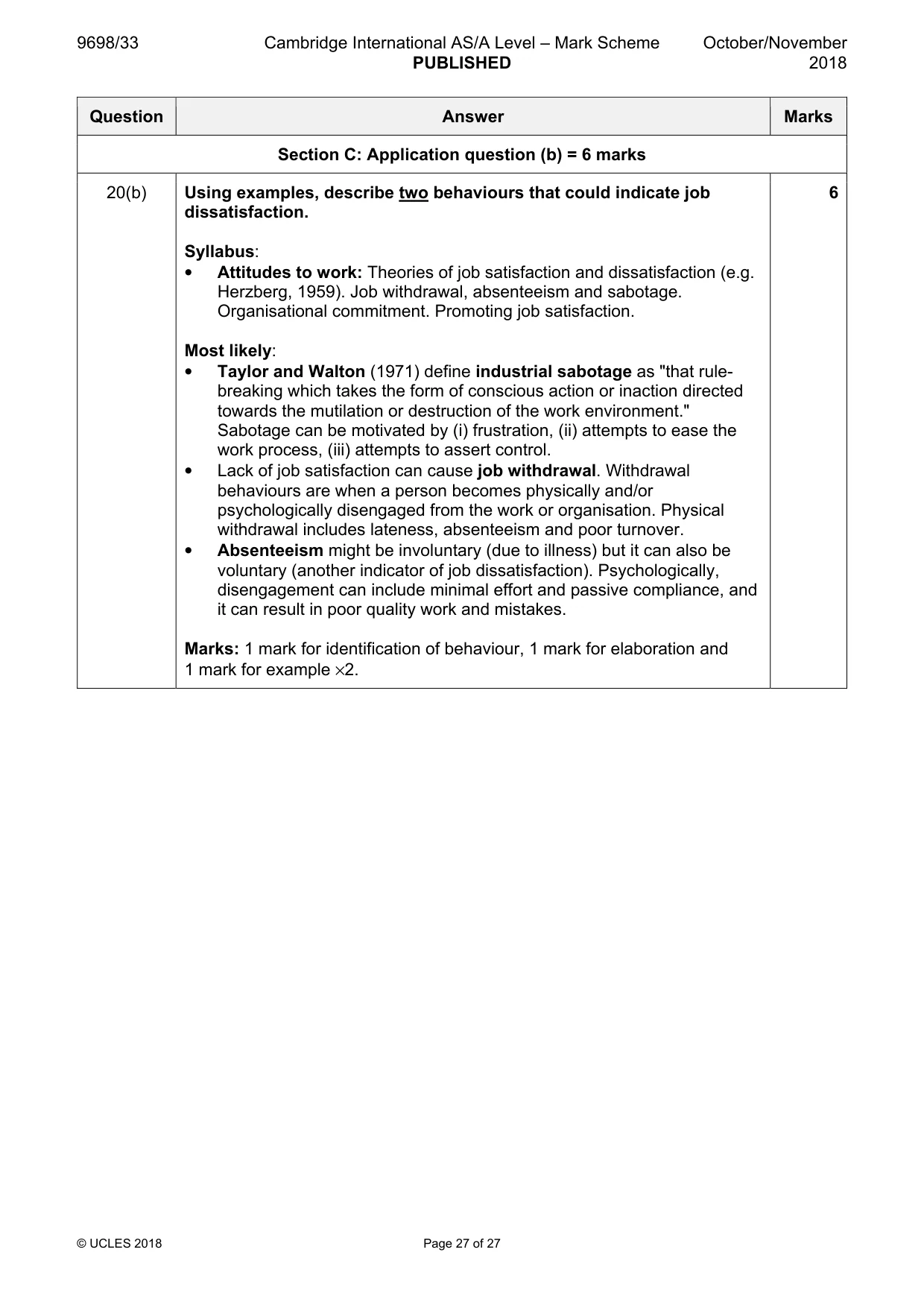 Mark scheme, page 27 of 27