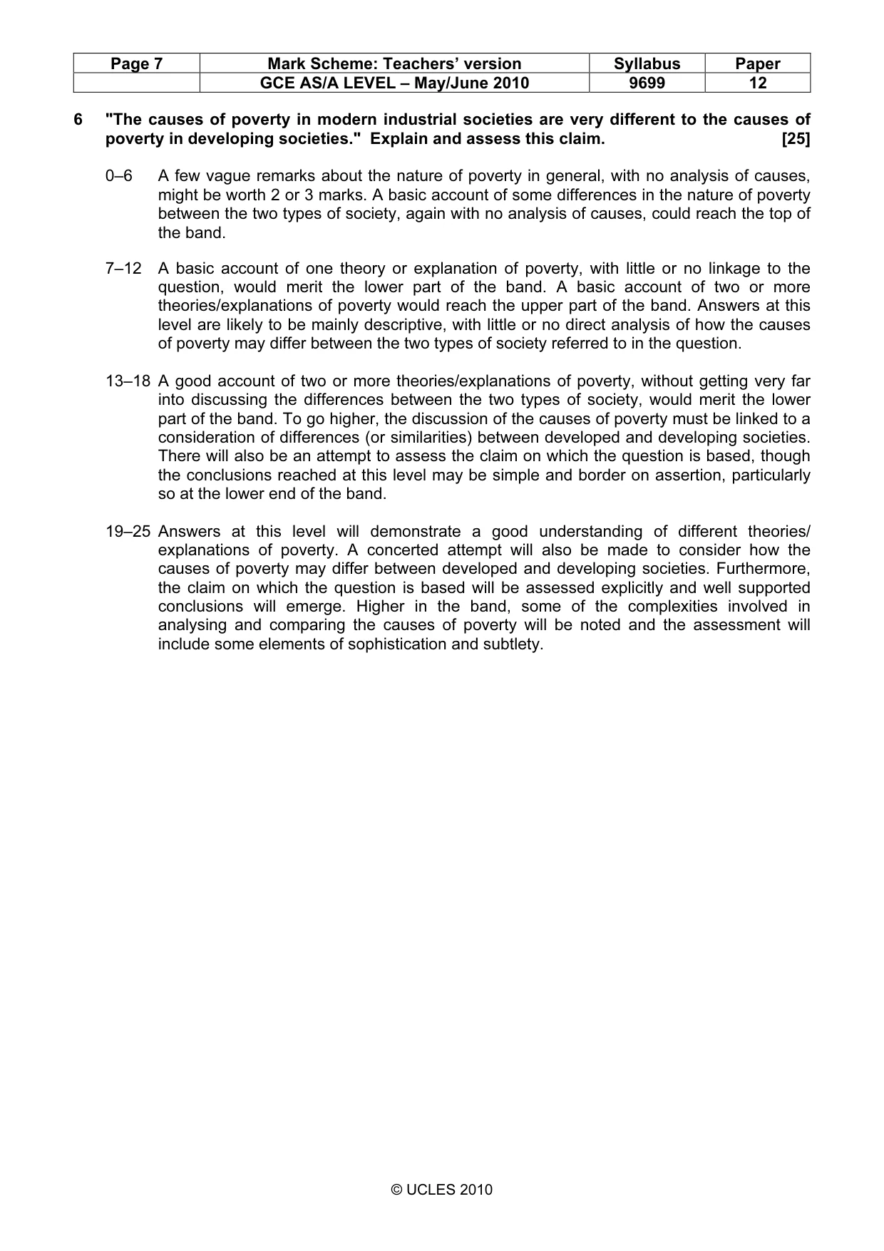 Mark scheme, page 7 of 7