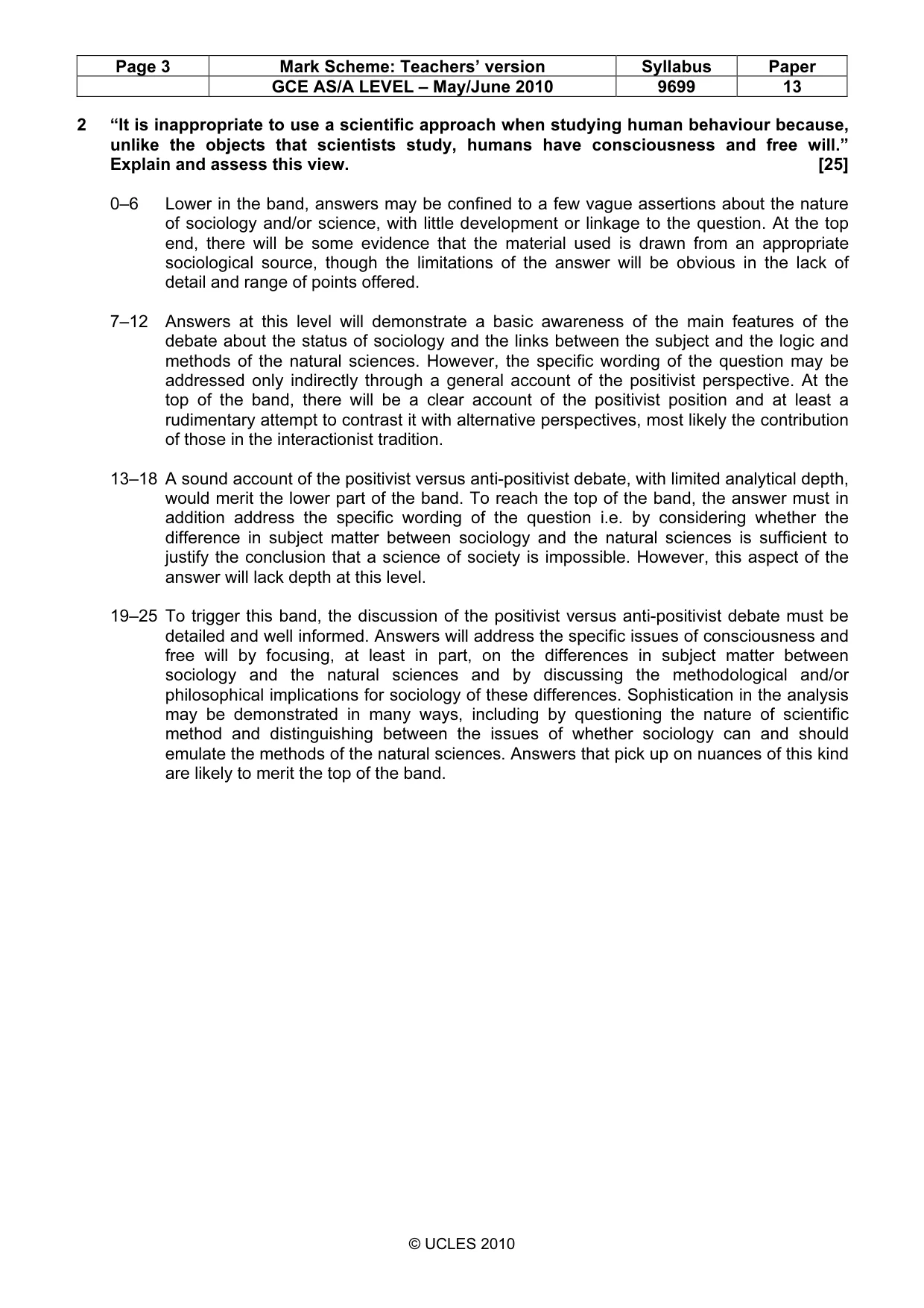 Mark scheme, page 3 of 5
