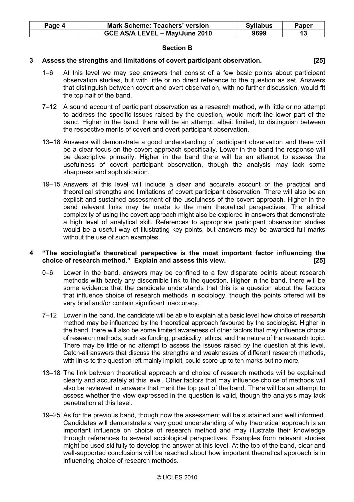 Mark scheme, page 4 of 5