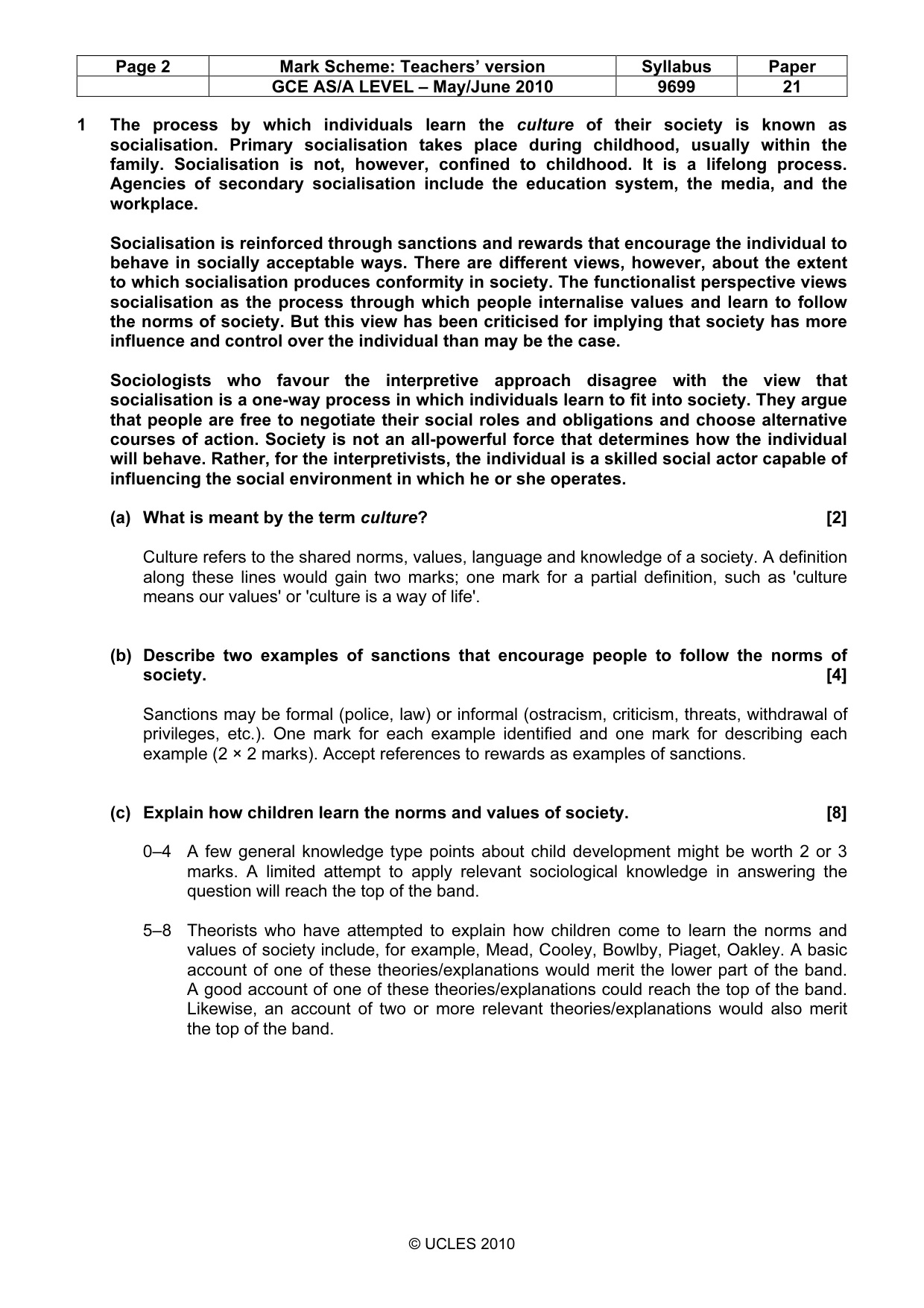 Mark scheme, page 2 of 6