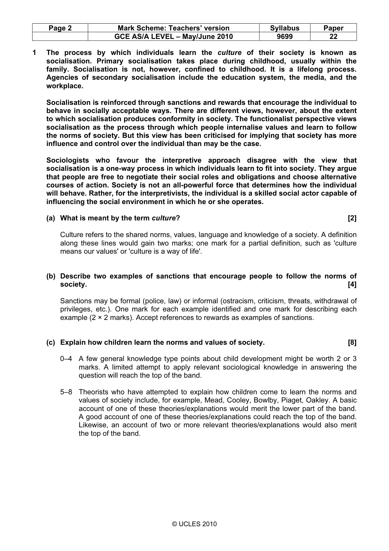 Mark scheme, page 2 of 6