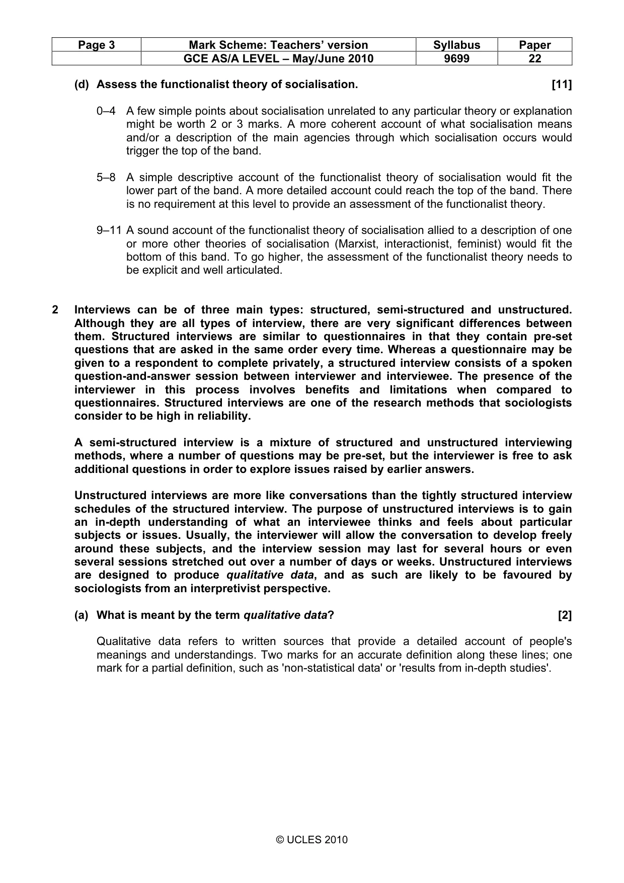 Mark scheme, page 3 of 6