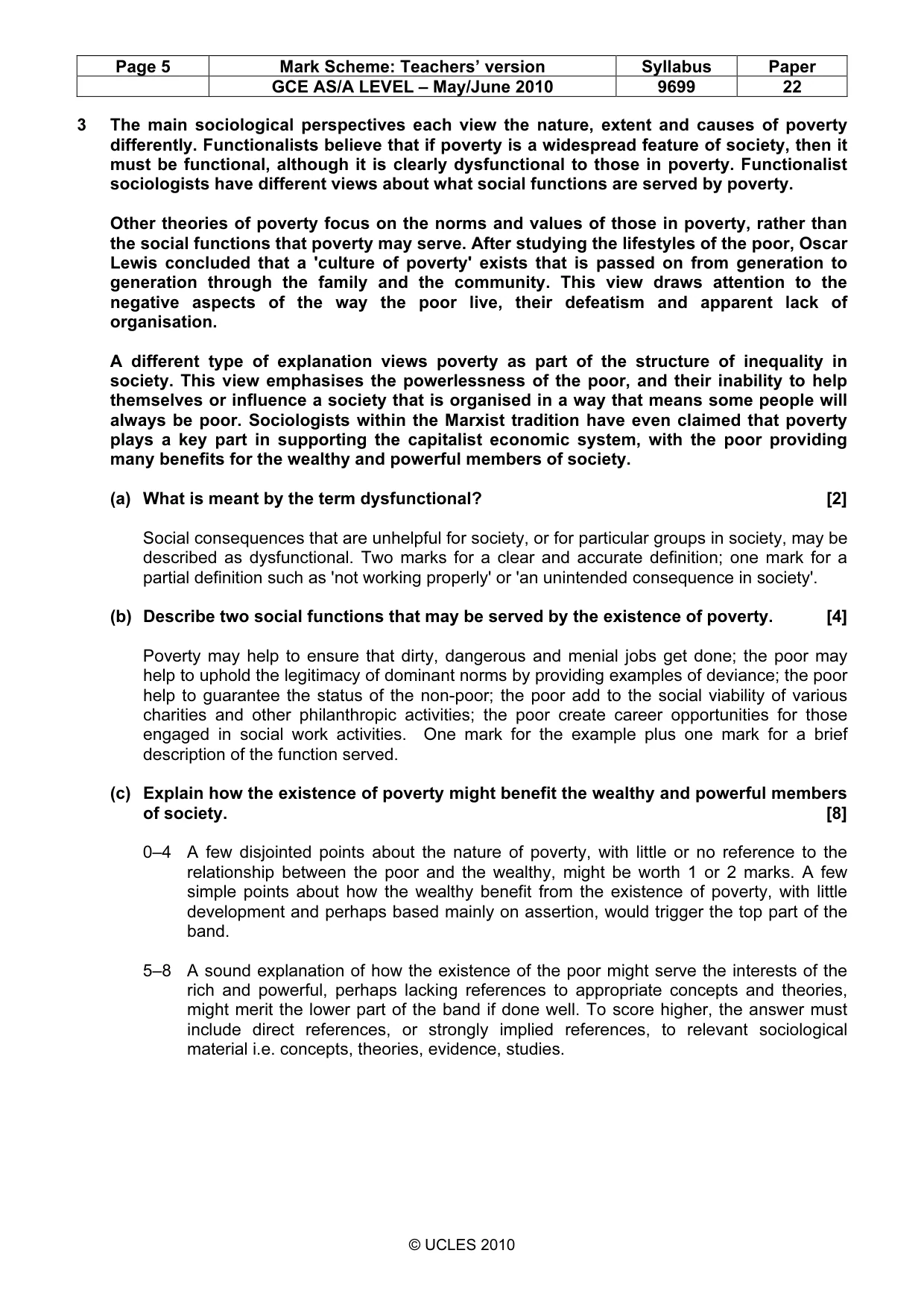 Mark scheme, page 5 of 6