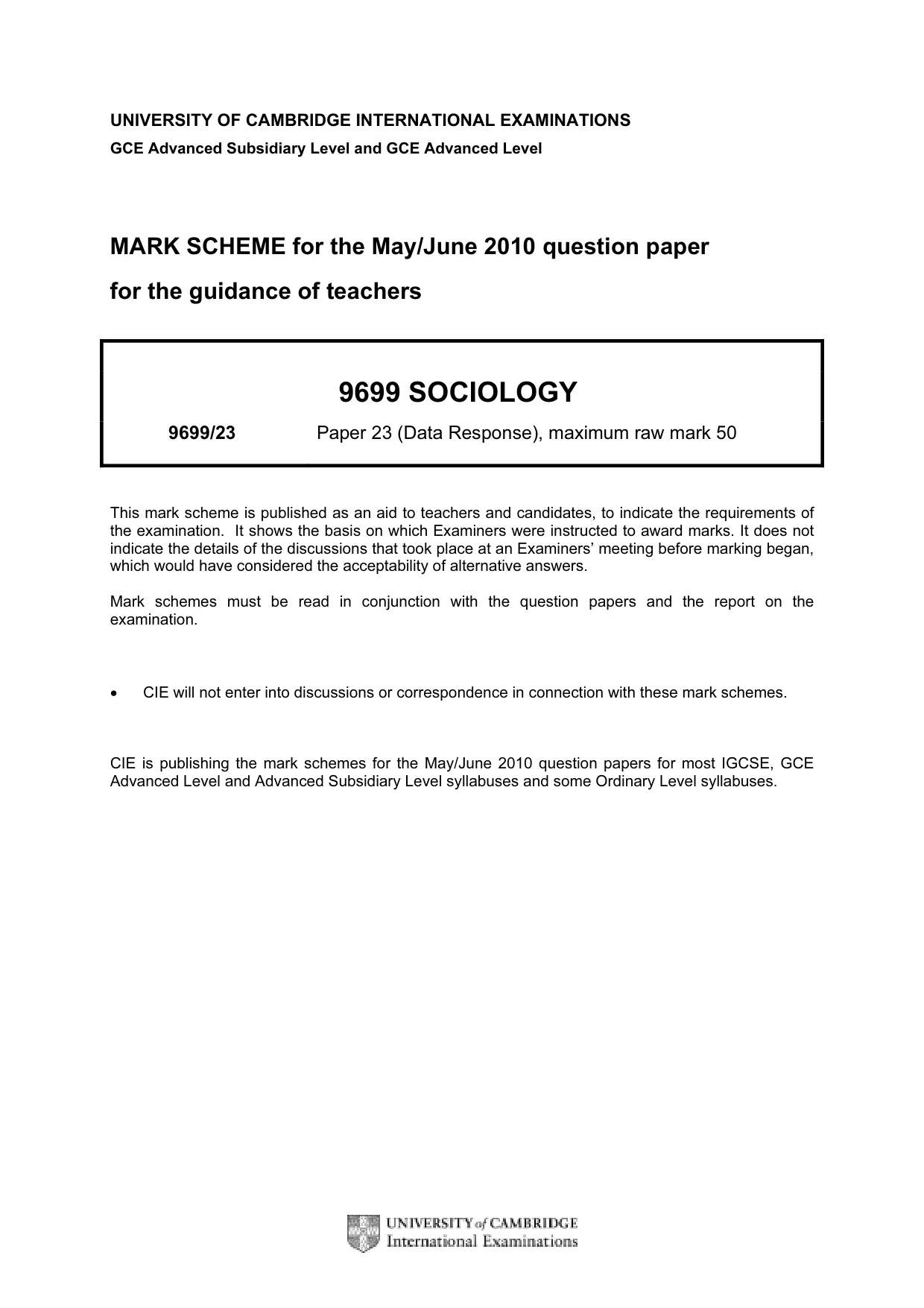 Mark scheme, page 1 of 7