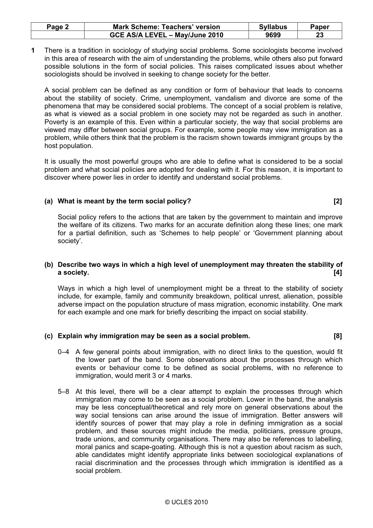 Mark scheme, page 2 of 7