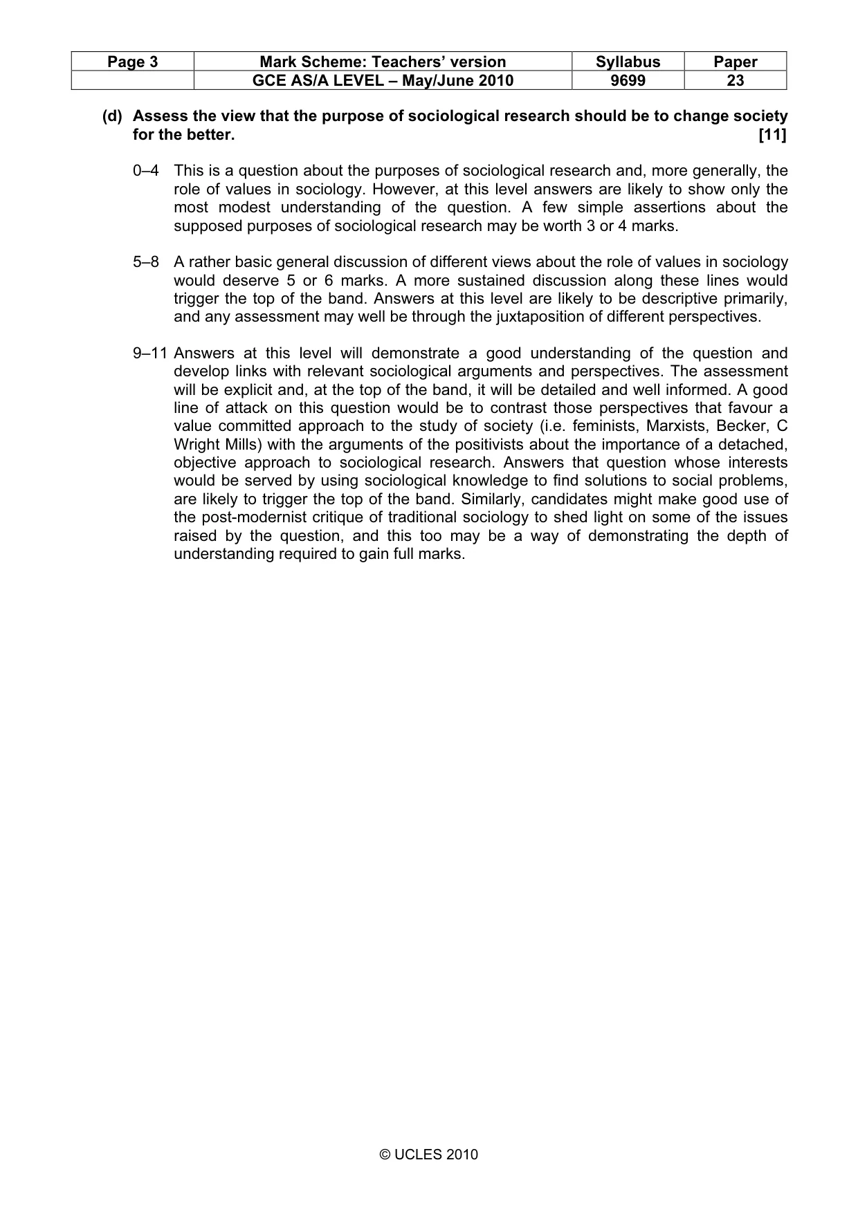 Mark scheme, page 3 of 7