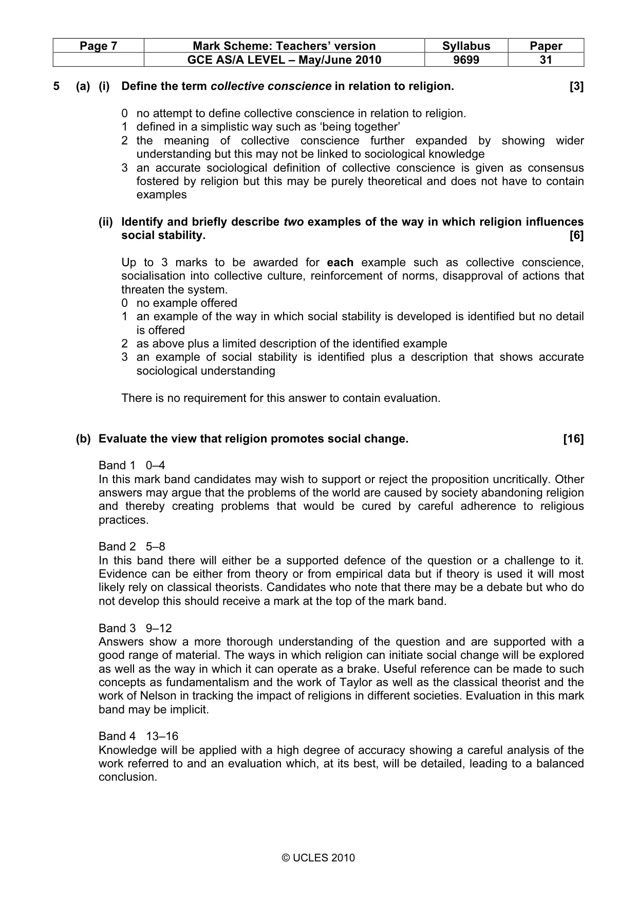 Mark scheme, page 7 of 14
