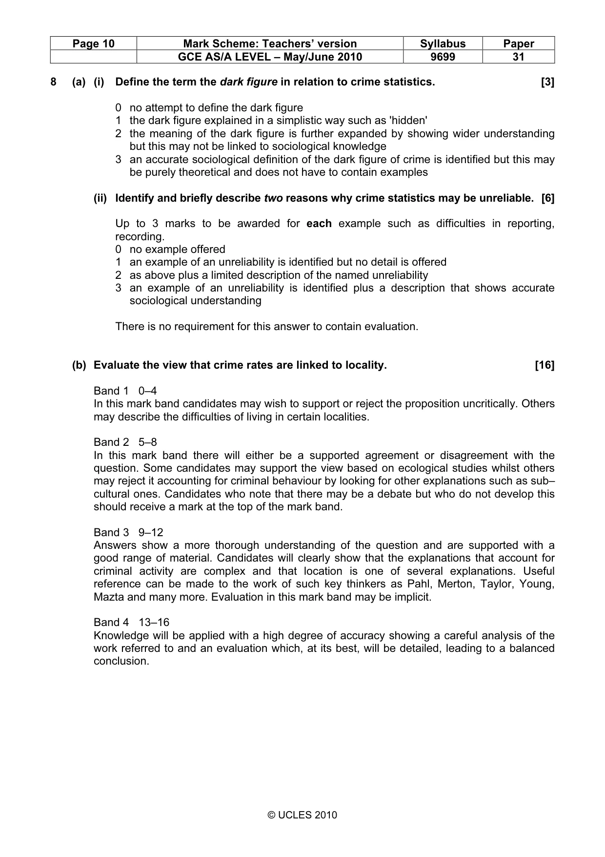 Mark scheme, page 10 of 14