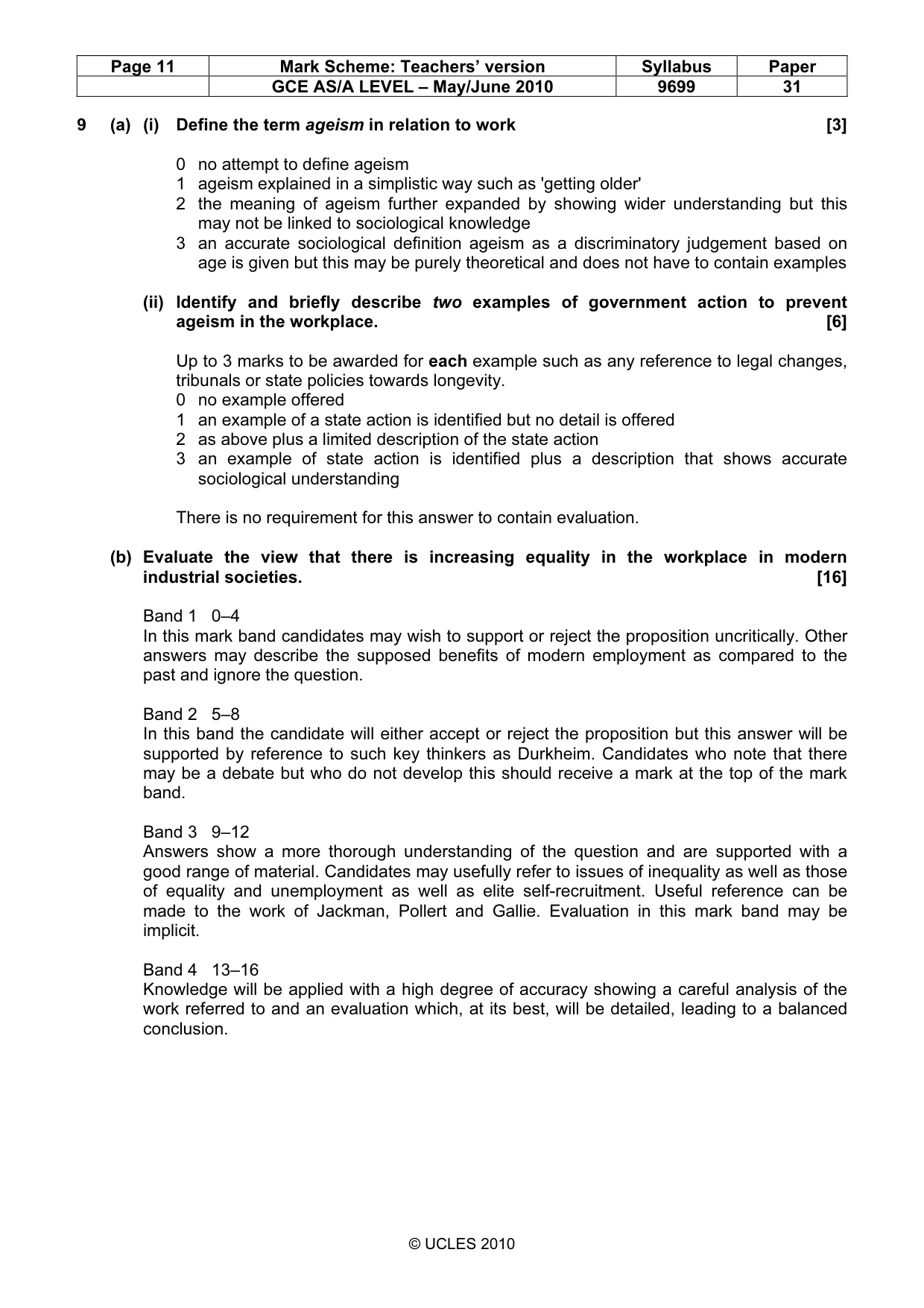 Mark scheme, page 11 of 14