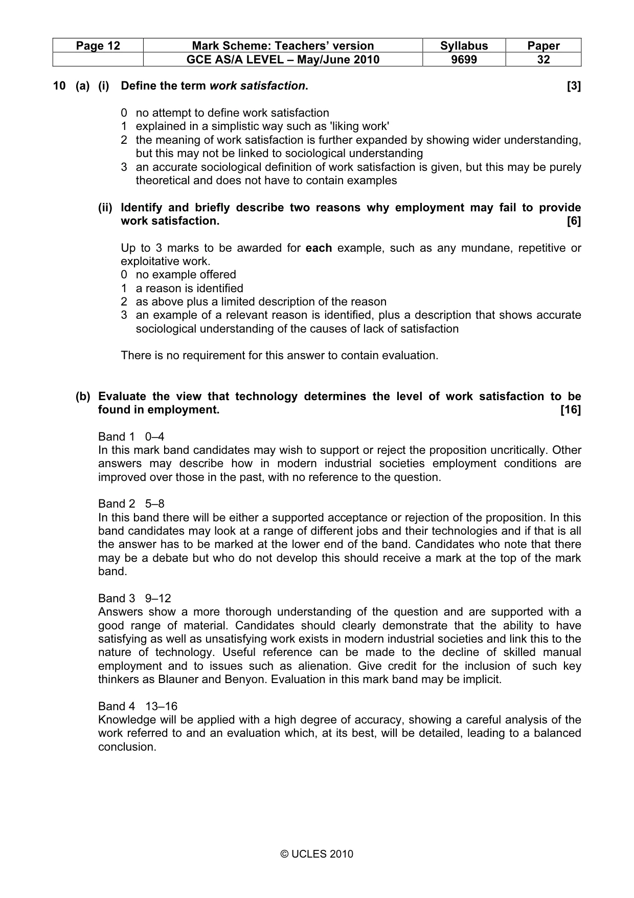 Mark scheme, page 12 of 14