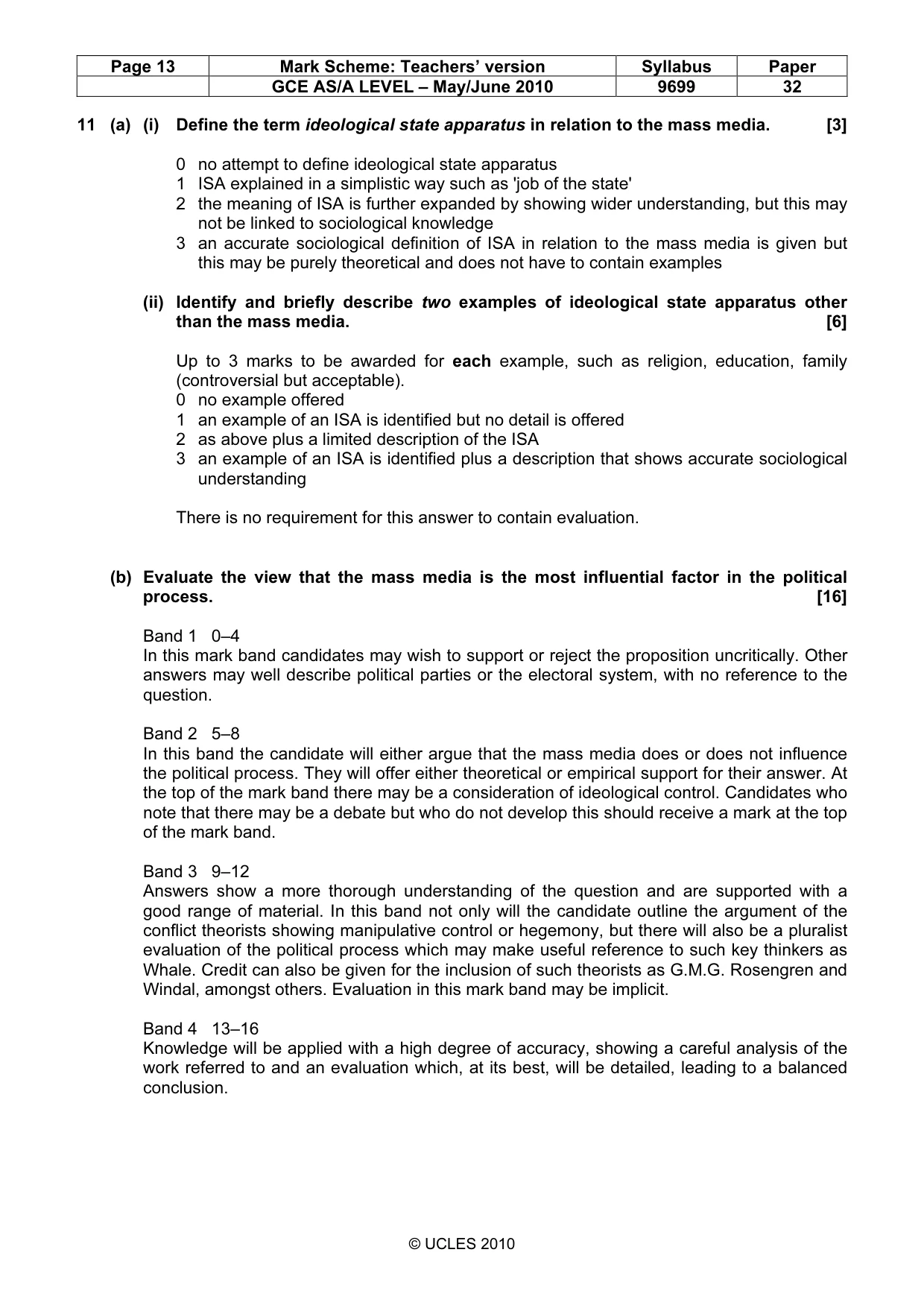 Mark scheme, page 13 of 14